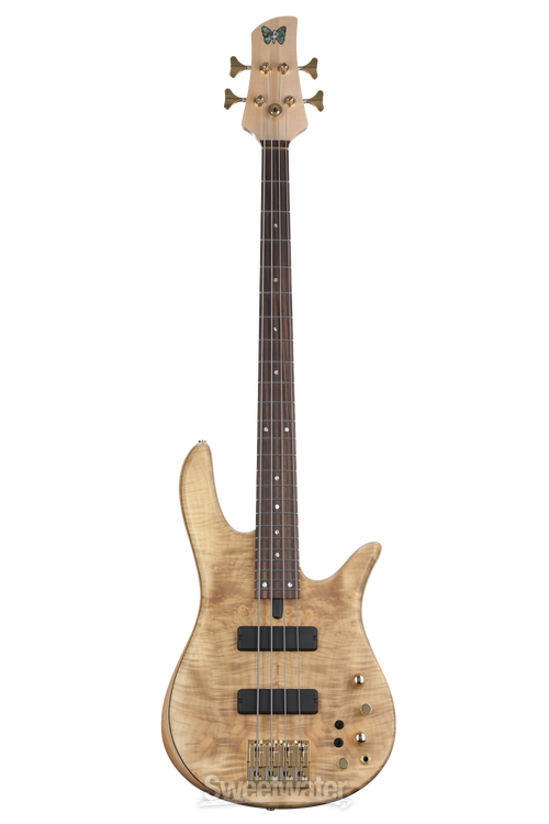 Fodera Monarch 4 Standard Special Bass Guitar - Natural Myrtle Satin with  Gold Hardware, Sweetwater Exclusive