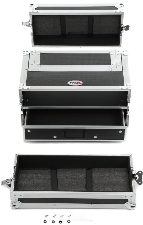 ATA Flight Case with 2U Drawer for Wireless Microphone Receiver External  Drive Modular Midi Mounting Storage