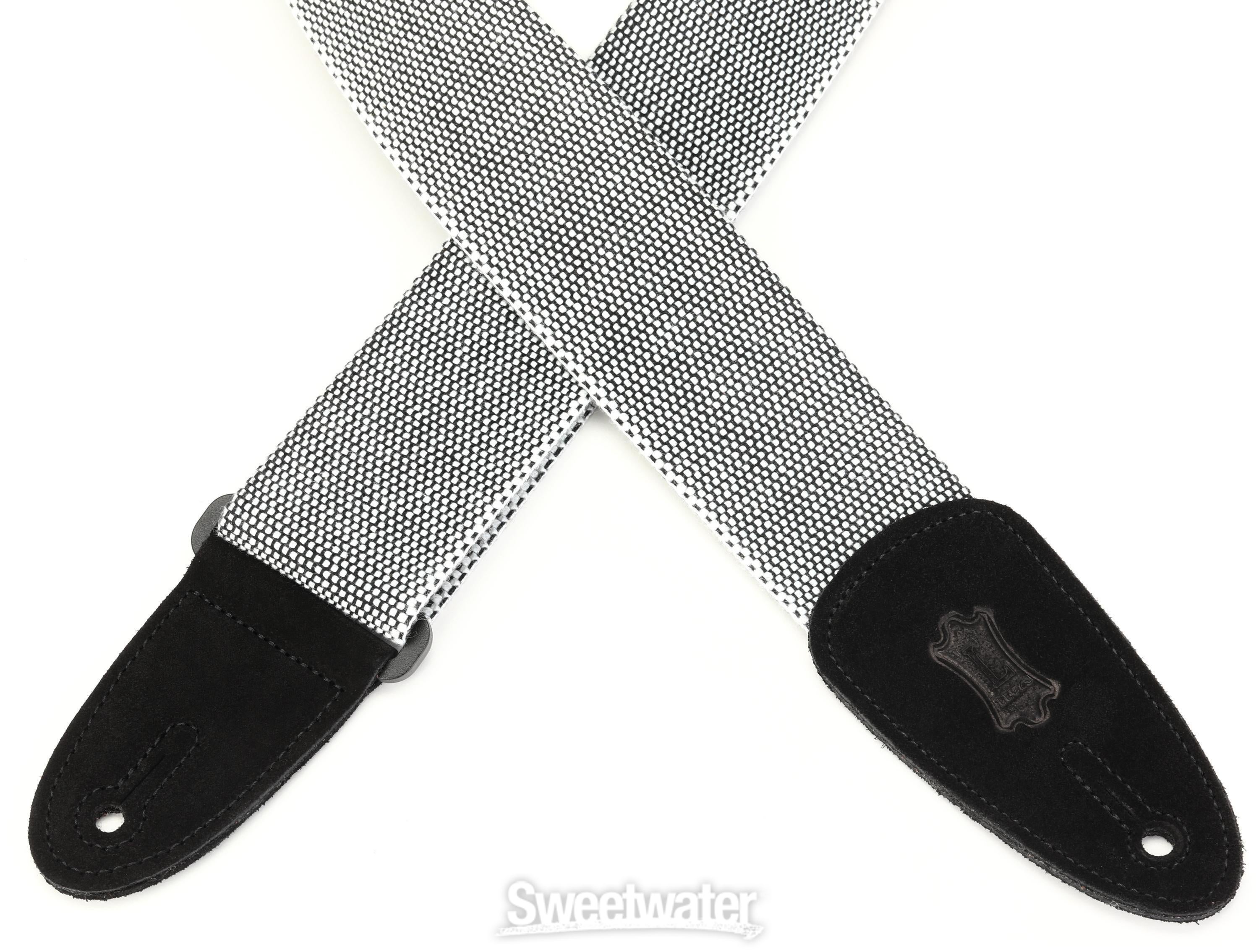 Levy's MT8 2-inch Tweed Guitar Strap with Suede Ends - White