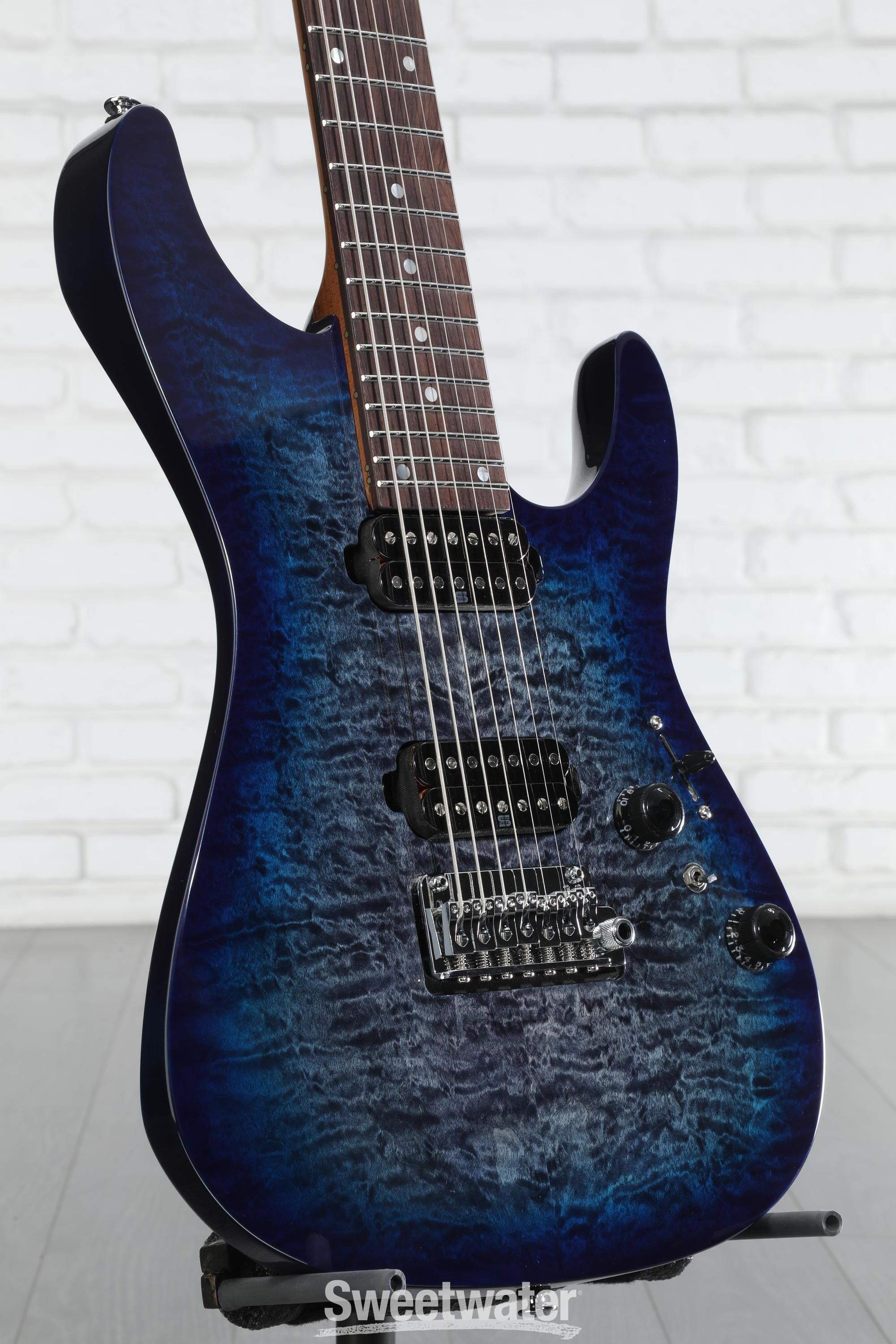 Ibanez Premium AZ427P2QM 7-string Electric Guitar - Twilight Blue