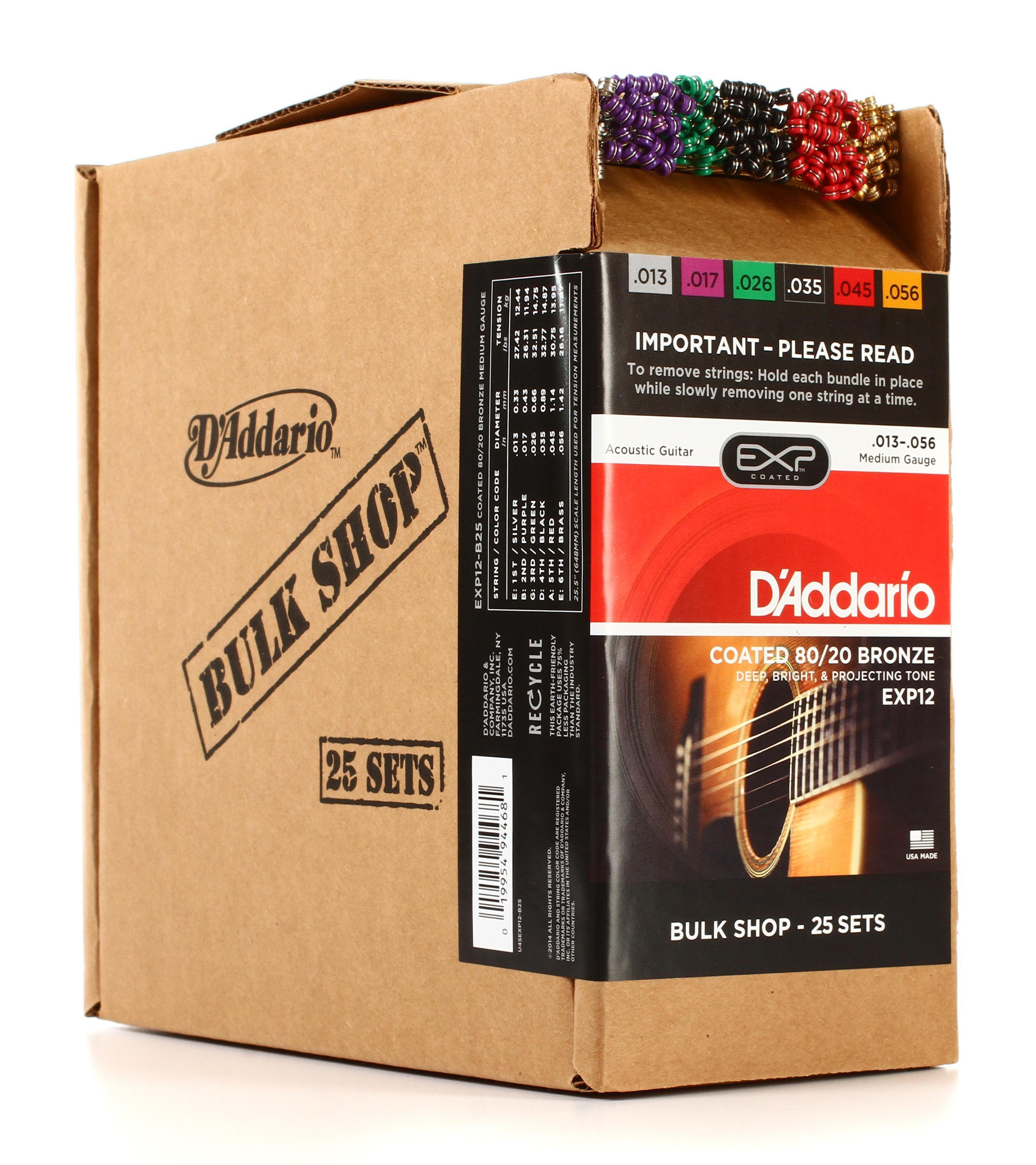 D Addario EXP12 Medium Coated 80 20 Bronze Acoustic Strings .013