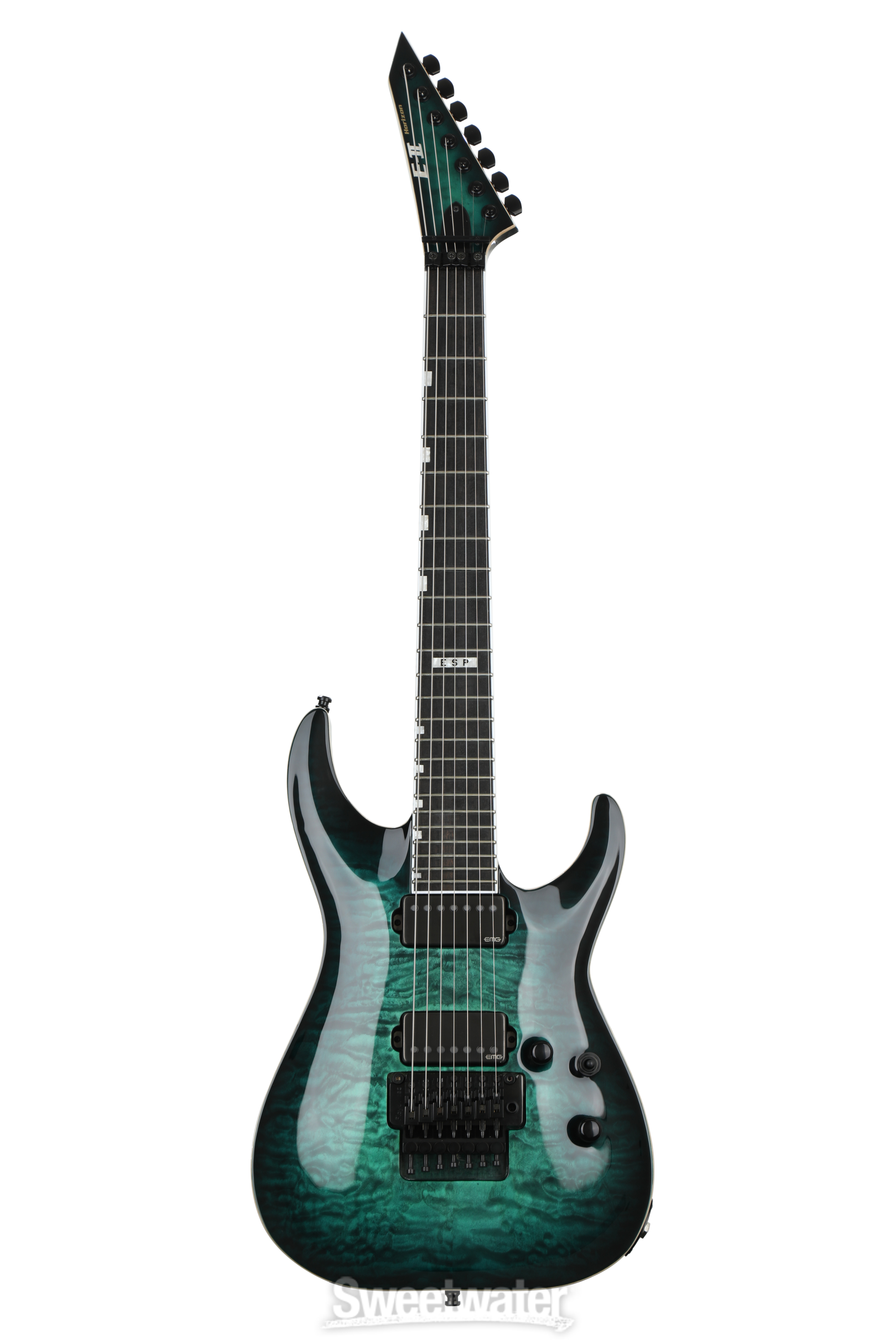 ESP E-II Horizon FR-7 7-String - Black Turquoise Burst | Sweetwater