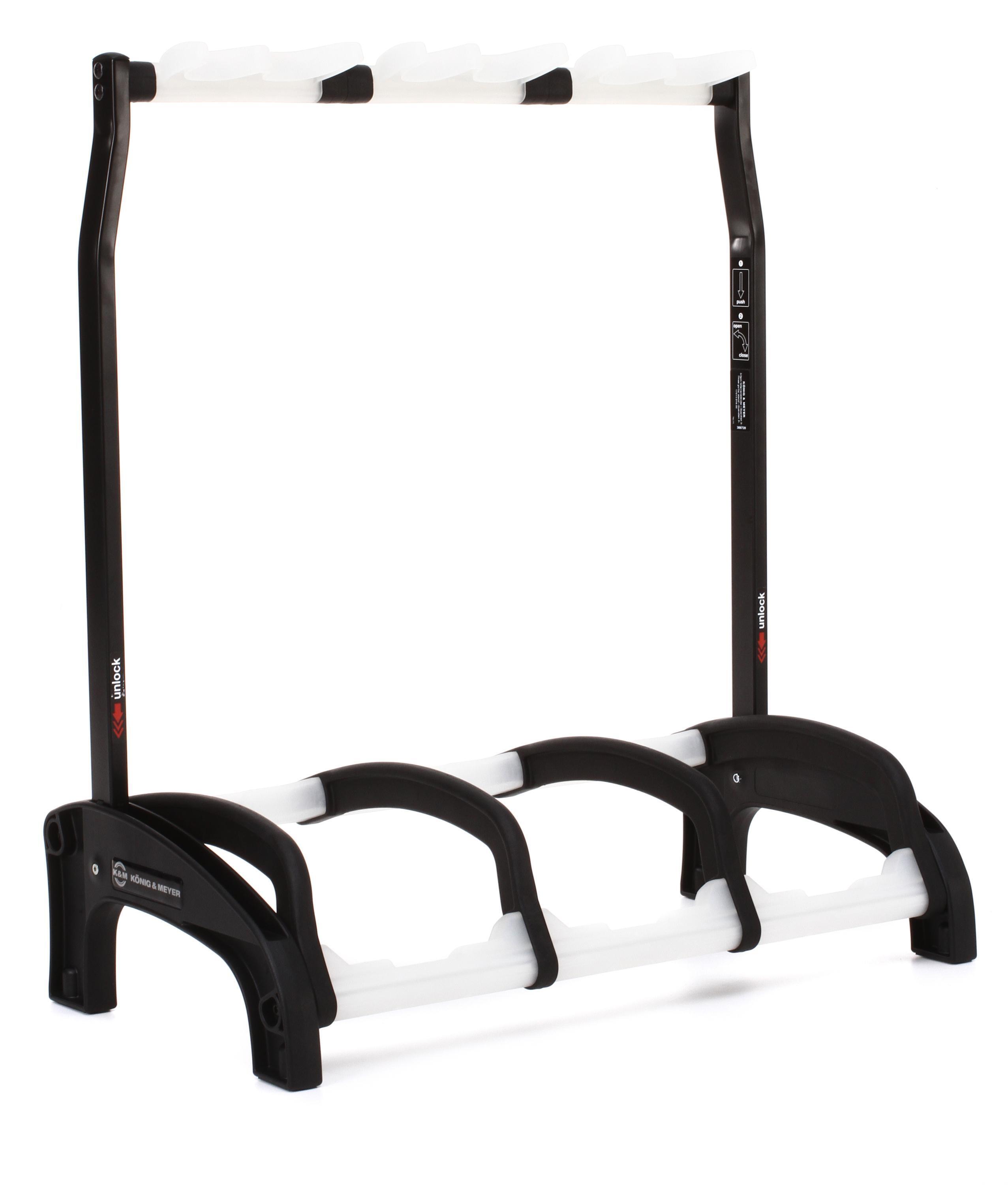 K&M 17513 Guardian 3 Guitar Stand - Black with Translucent Supports
