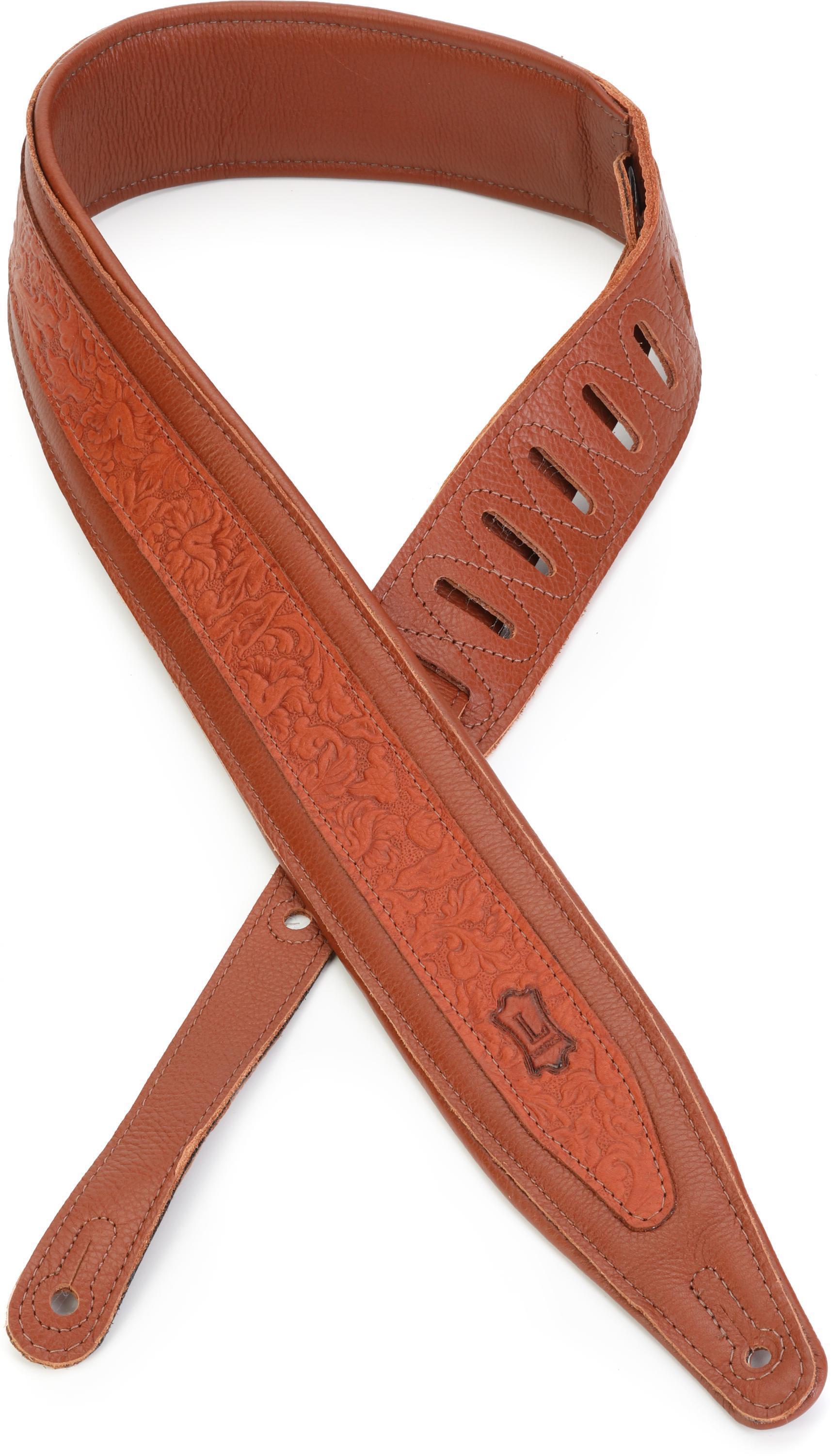 Photo of Levy's M317FG Garment Leather Guitar Strap - Tan