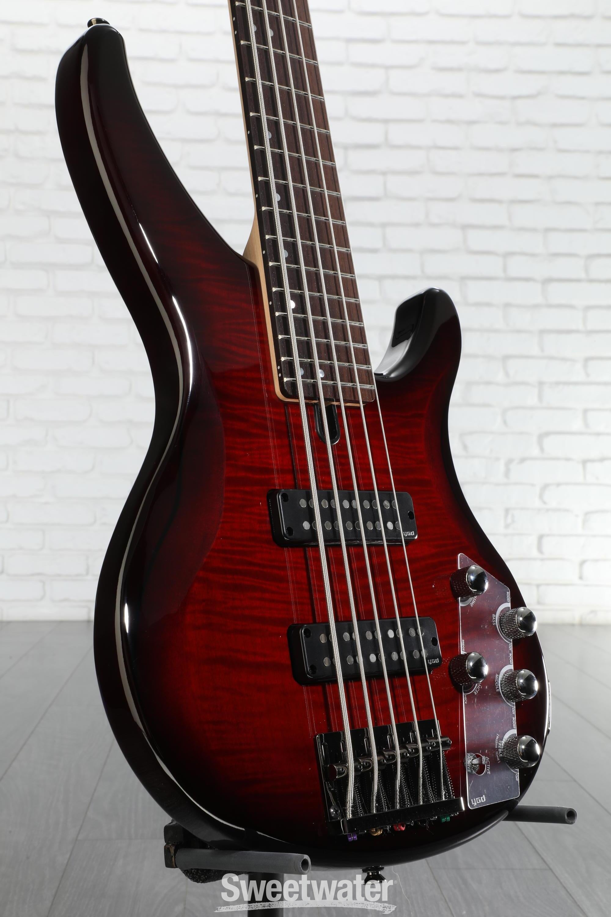 Yamaha TRBX605FM 5-string Bass Guitar - Dark Red Burst | Sweetwater