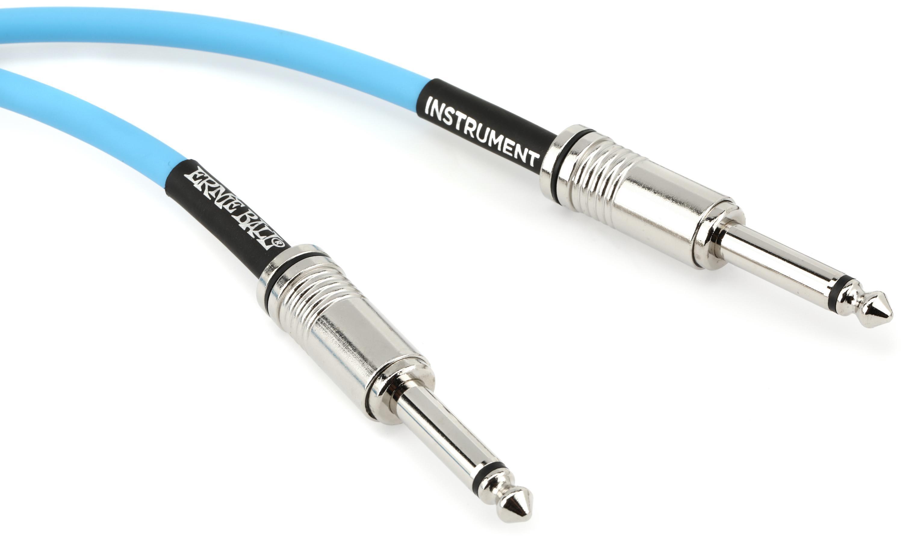 Photo of Ernie Ball P06417 Flex Straight to Straight Instrument Cable - 20-foot, Blue