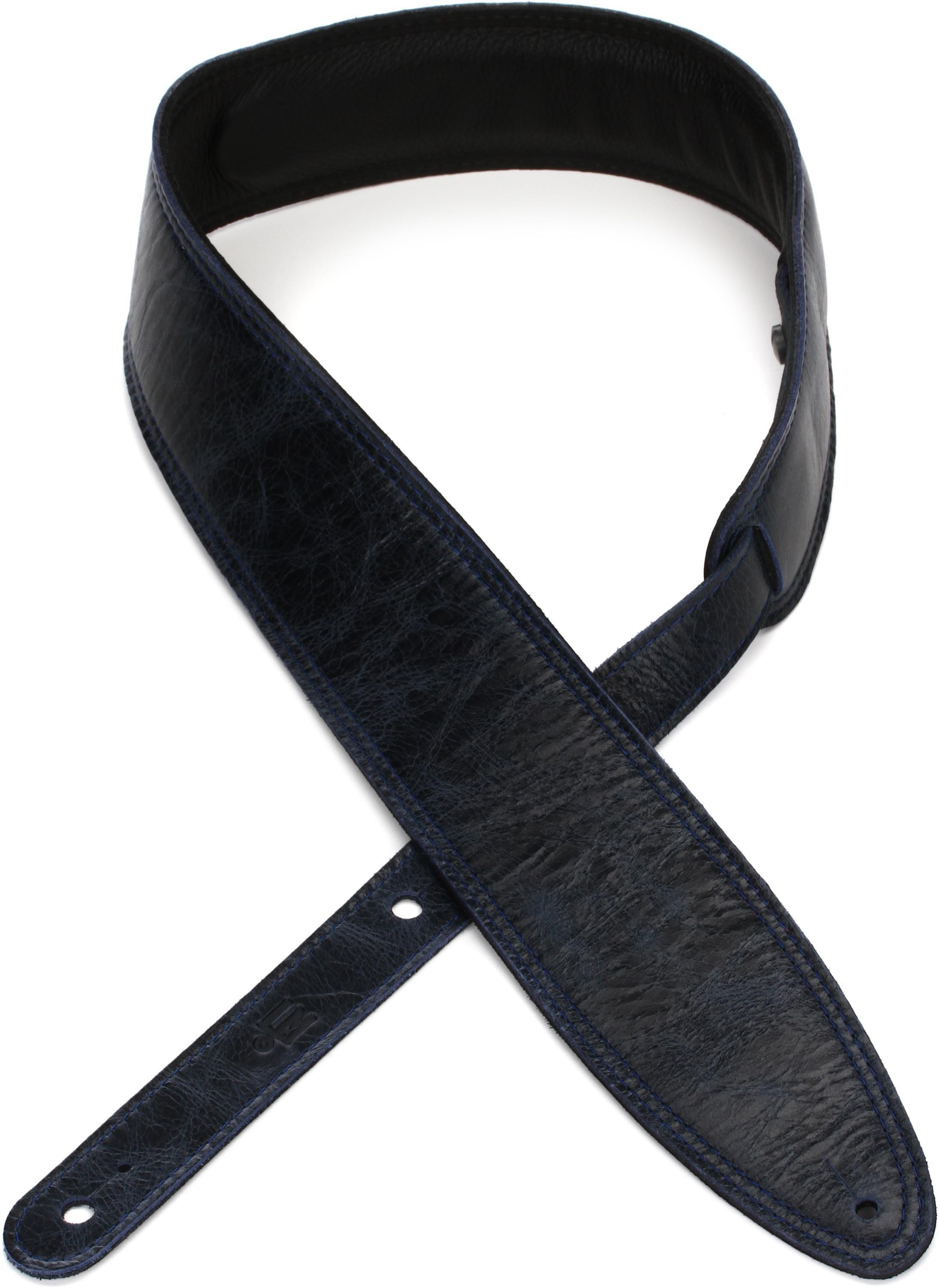 LM Products Chroma Leather Guitar Strap - Dark Blue | Sweetwater