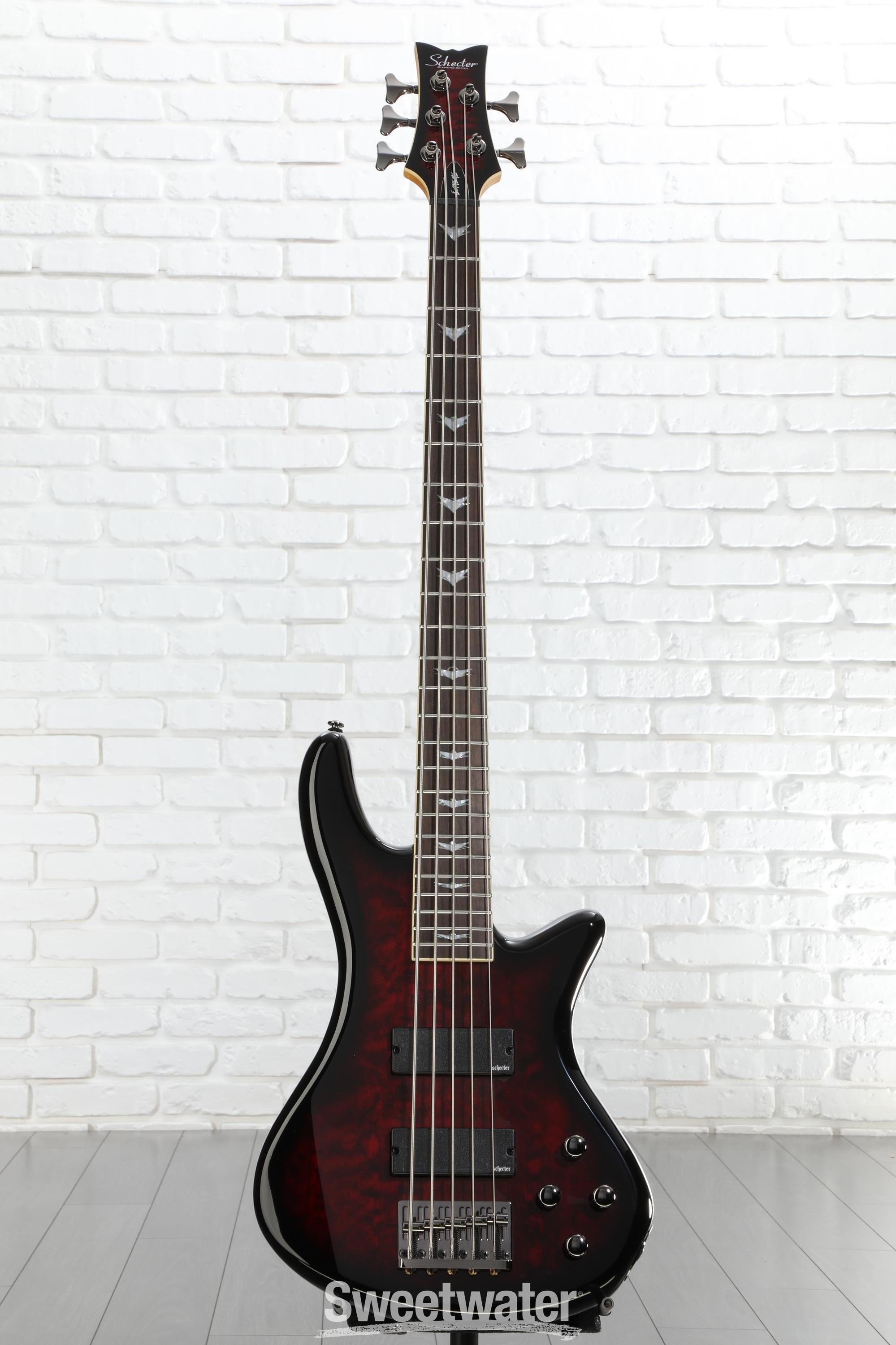 Schecter Stiletto Extreme 5 Bass Guitar - Black Cherry | Sweetwater
