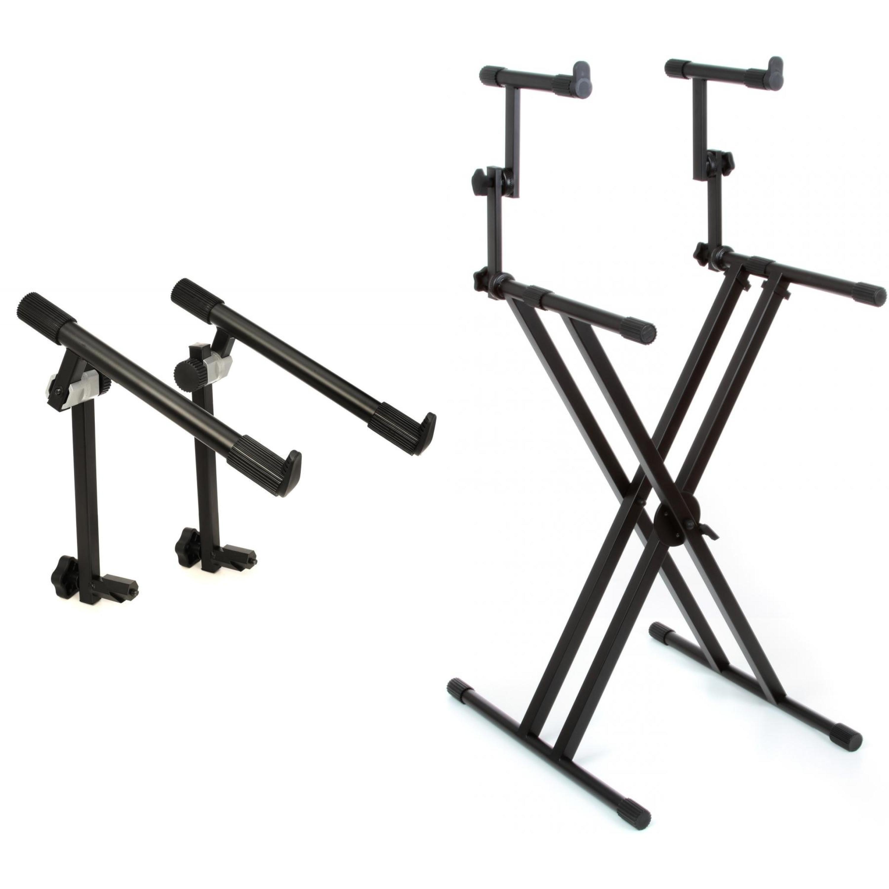 Gator Frameworks GFW-KEY-5100X Deluxe 2-Tier X-Style Keyboard Stand 3rd  Tier Bundle