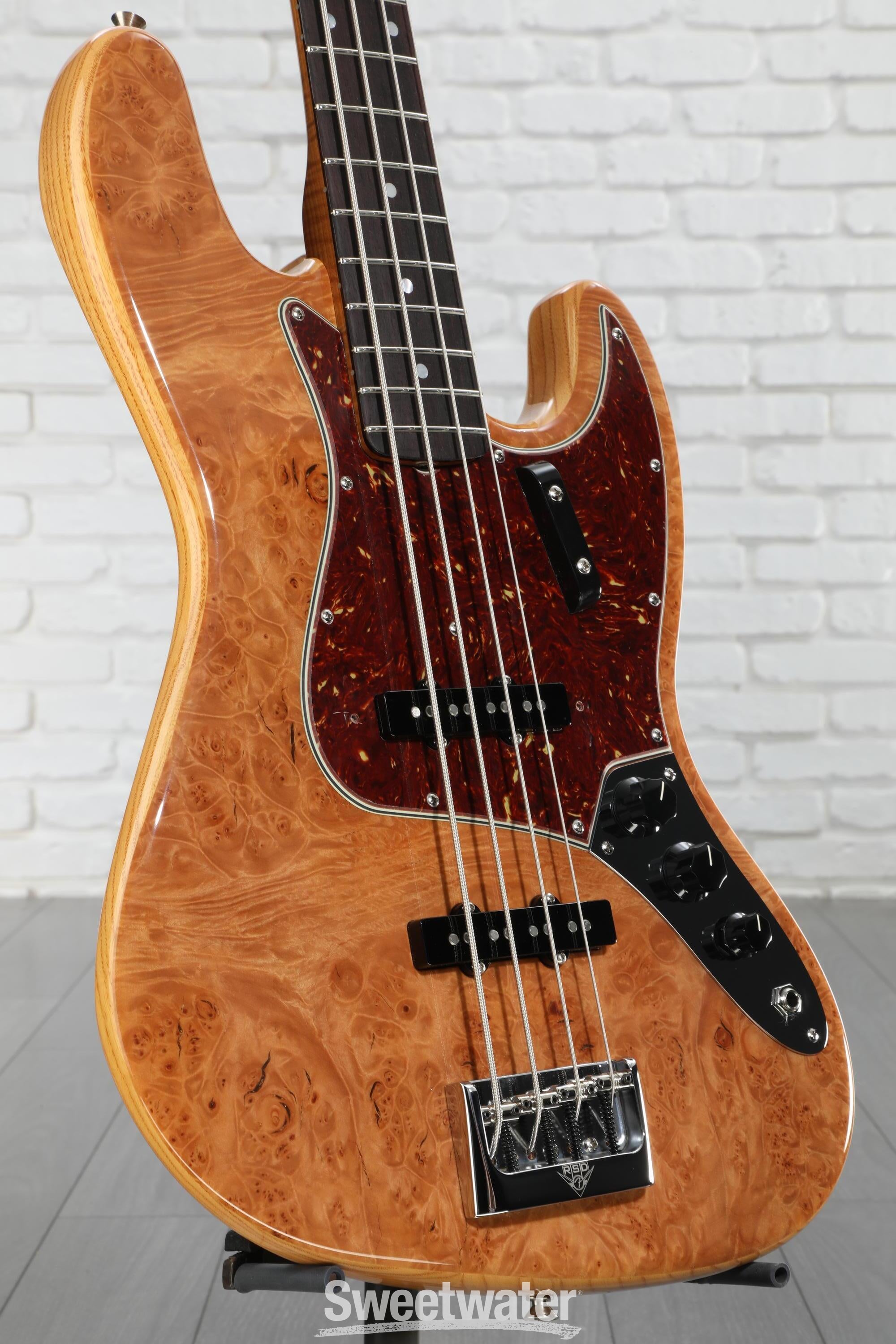 Fender Custom Shop Artisan Maple Burl Jazz Bass - Natural Nitro