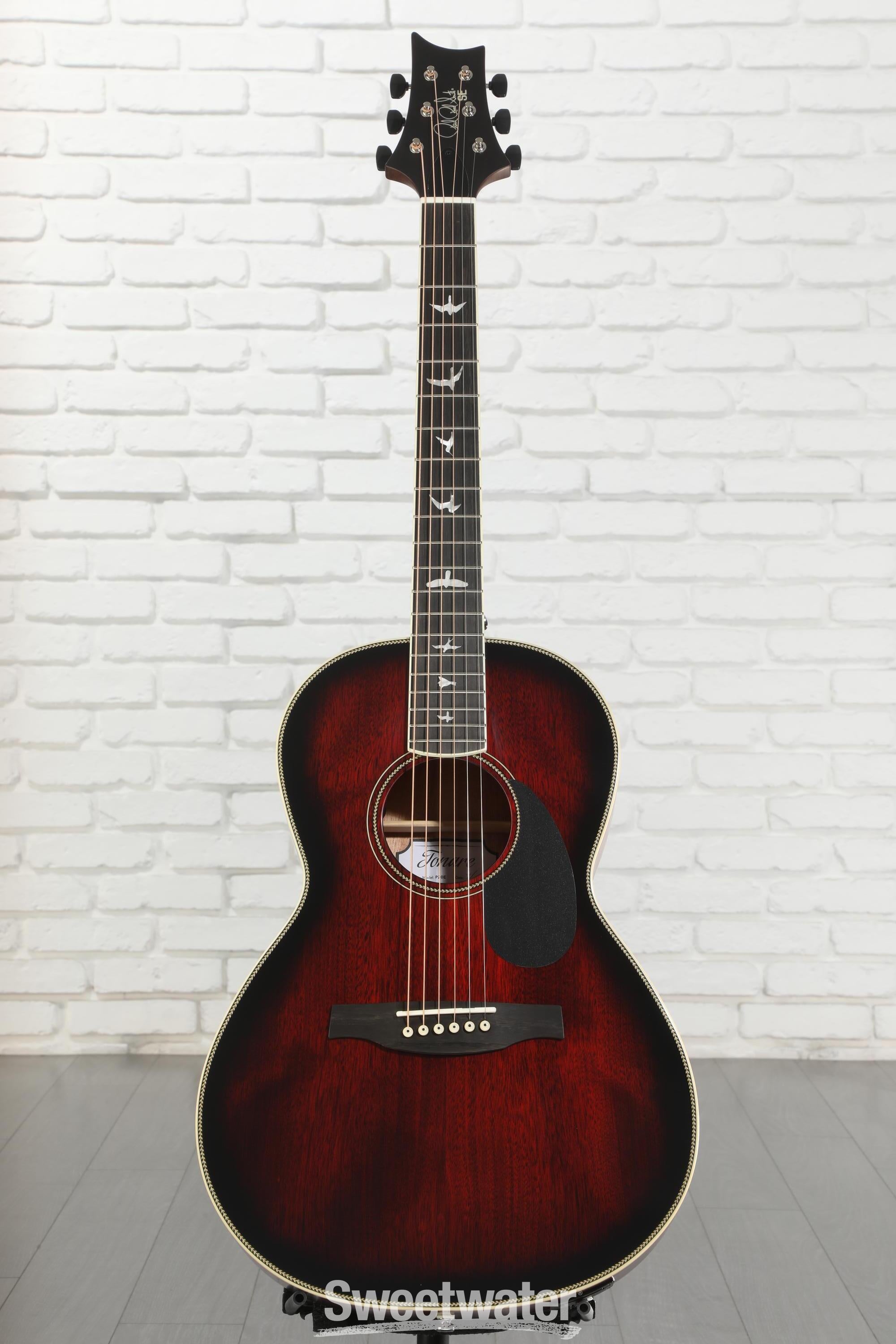 PRS SE P20 Parlor Acoustic-electric Guitar - Fire Red Burst