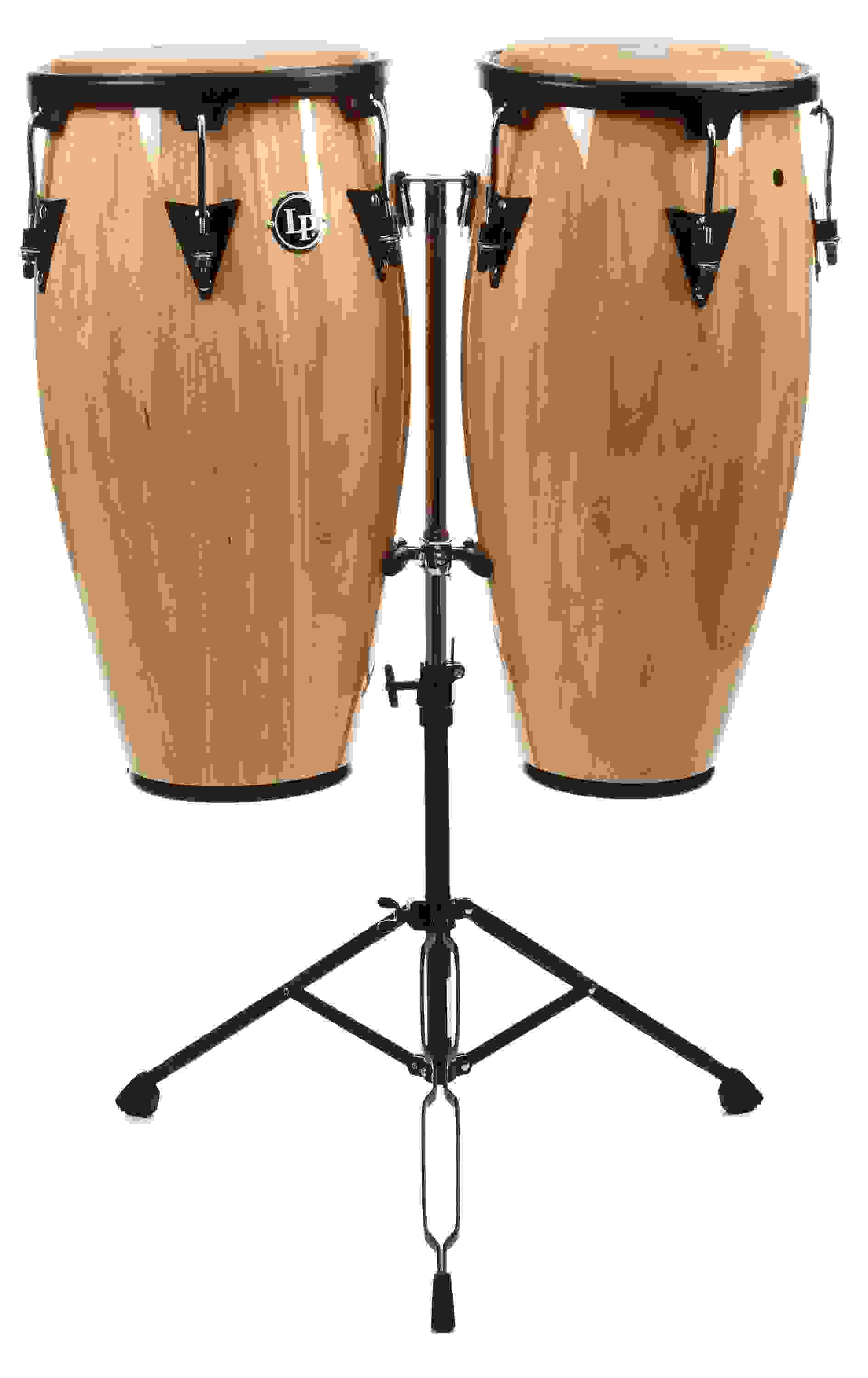 Latin Percussion Aspire Wood Conga/Tumba Set with Stand - 11/12 inch Natural