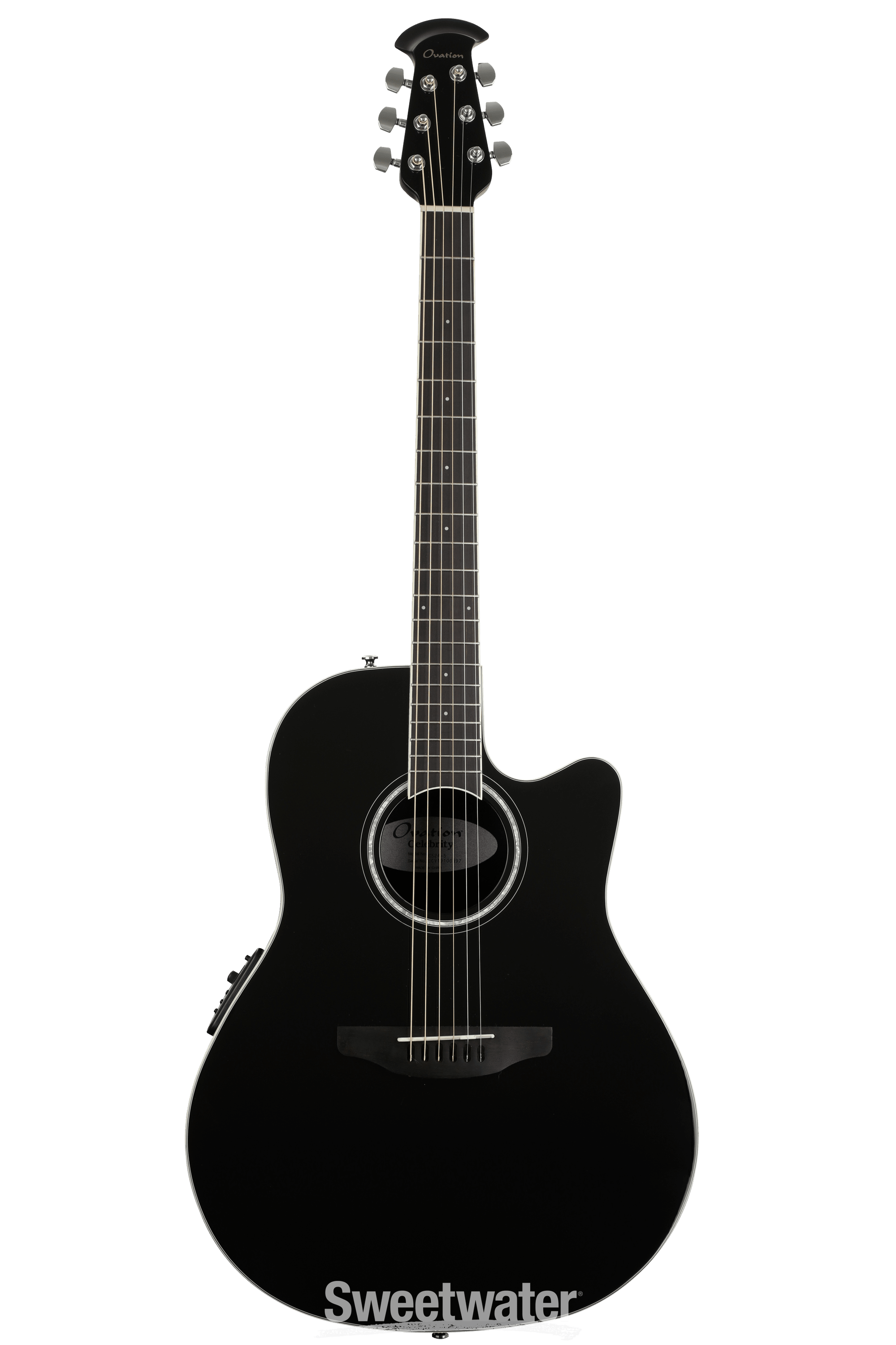 Ovation Celebrity Standard Mid-Depth Acoustic-Electric Guitar - Black |  Sweetwater