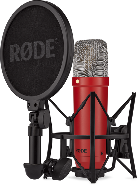 Rode NT1 Signature Series Condenser Microphone with SM6 Shockmount and Pop  Filter - Red