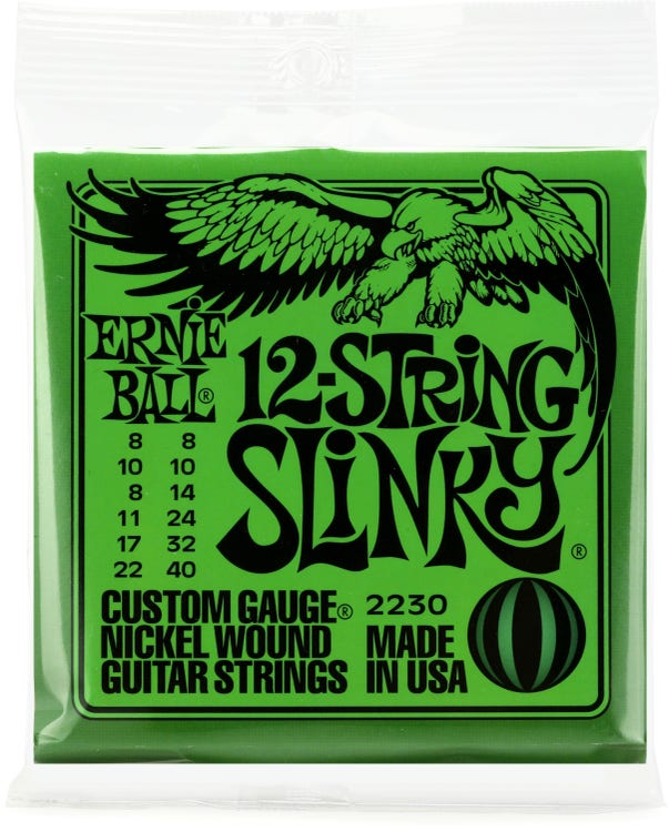 Ernie Ball 2230 Regular Slinky Nickel Wound Electric Guitar Strings - .008-.040 12-string
