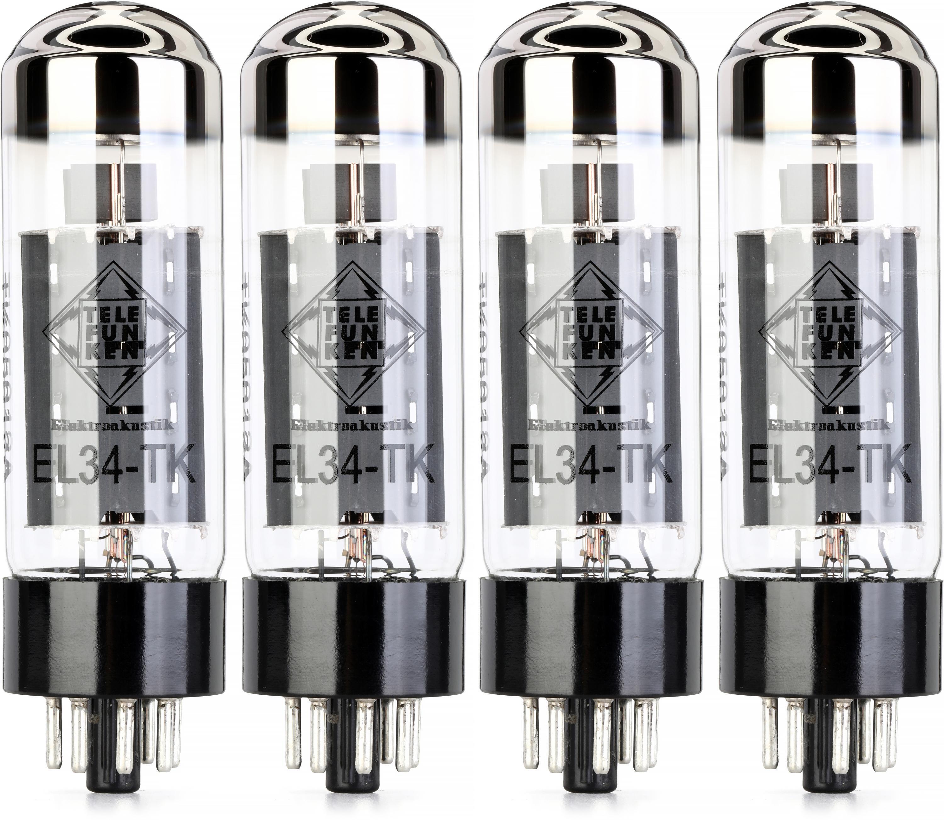 Photo of Telefunken EL34-TK Black Diamond Series Power Tubes - Matched Quad