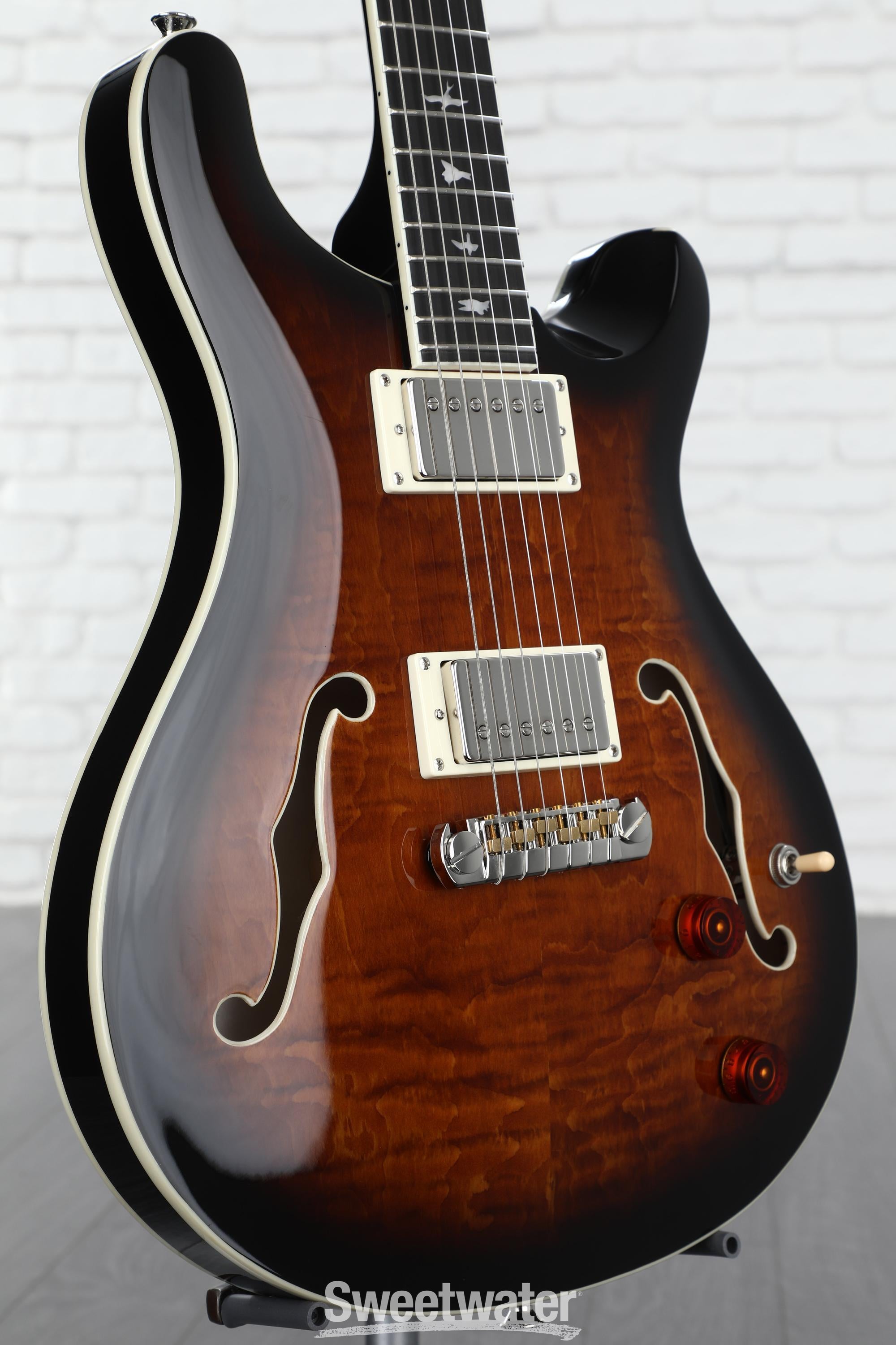 PRS SE Hollowbody II Electric Guitar - Black Gold Burst | Sweetwater