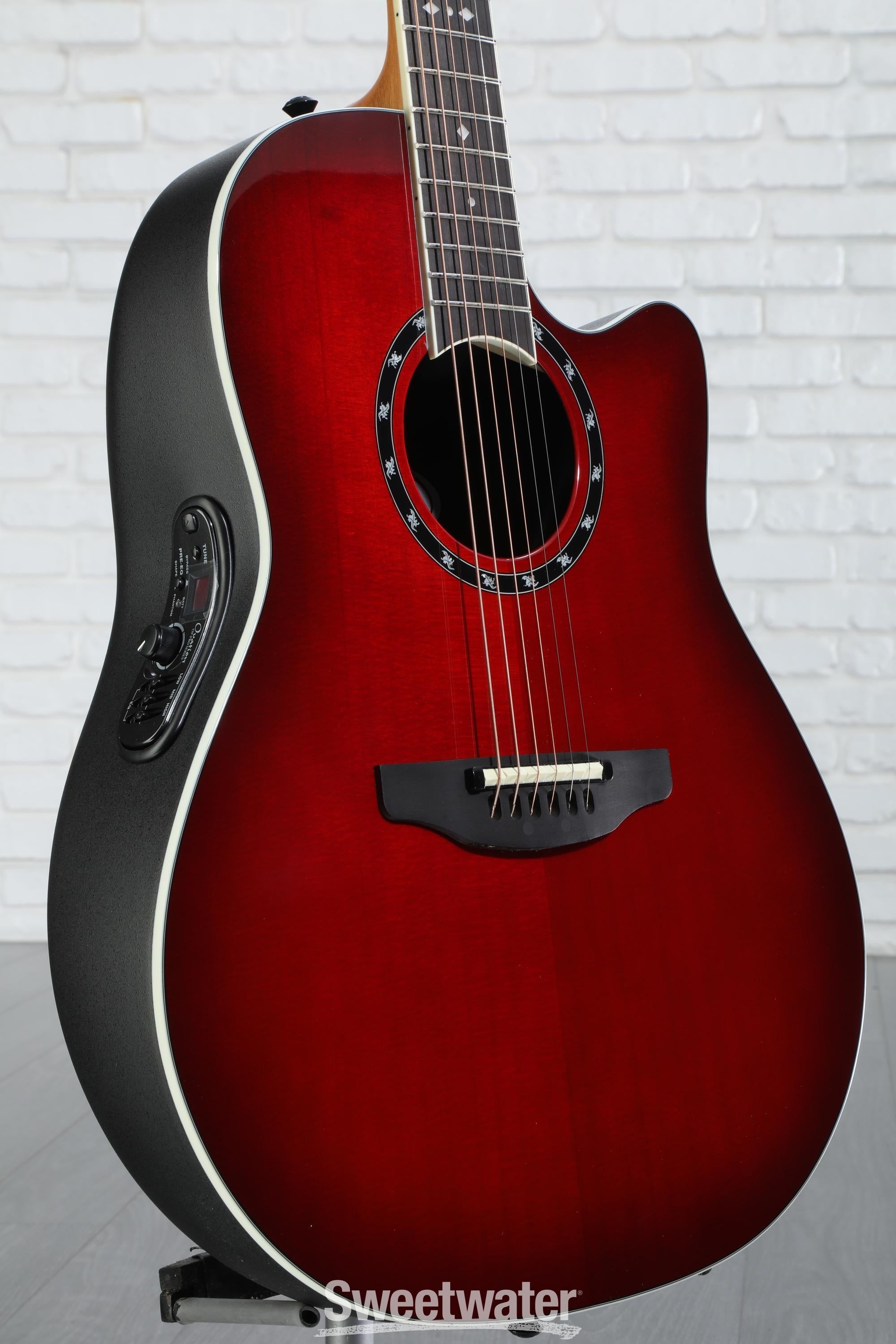 Ovation Timeless Balladeer Deep Contour Acoustic-Electric Guitar - Cherry  Cherry Burst | Sweetwater