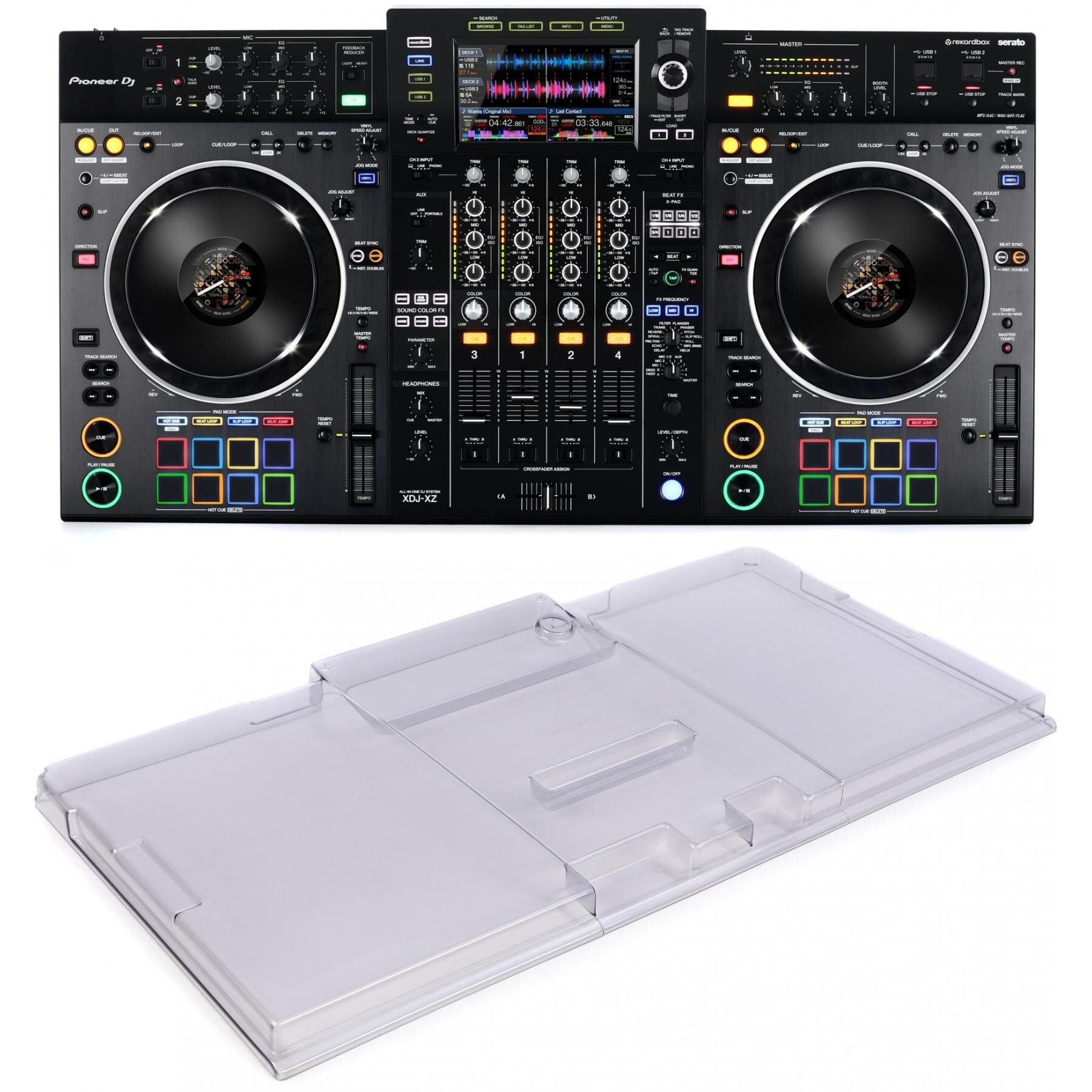 Pioneer DJ XDJ-XZ Digital DJ System with Decksaver Cover | Sweetwater