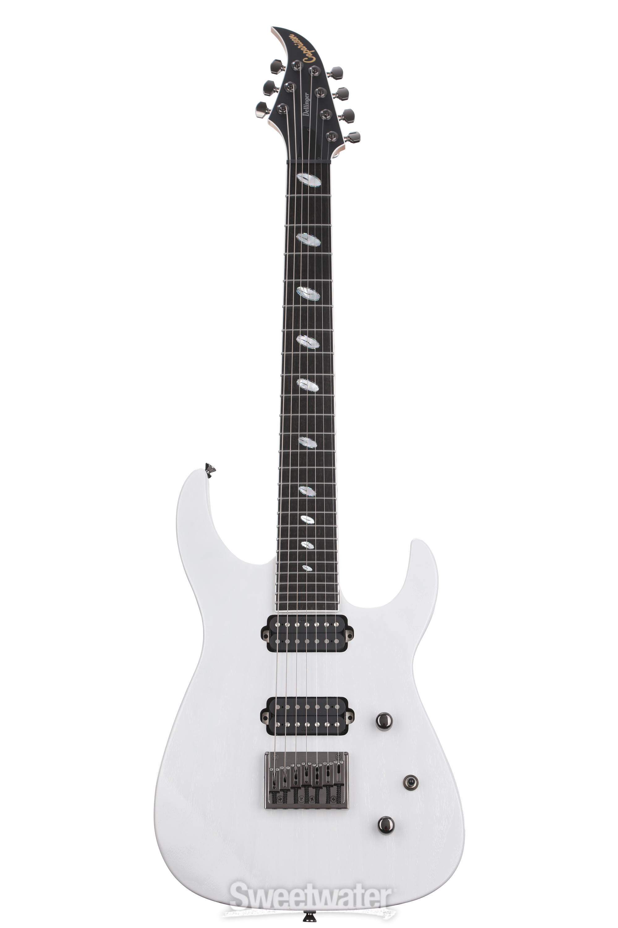 Caparison Guitars Dellinger7 WB FX EF 7 string Electric Guitar Transparent White