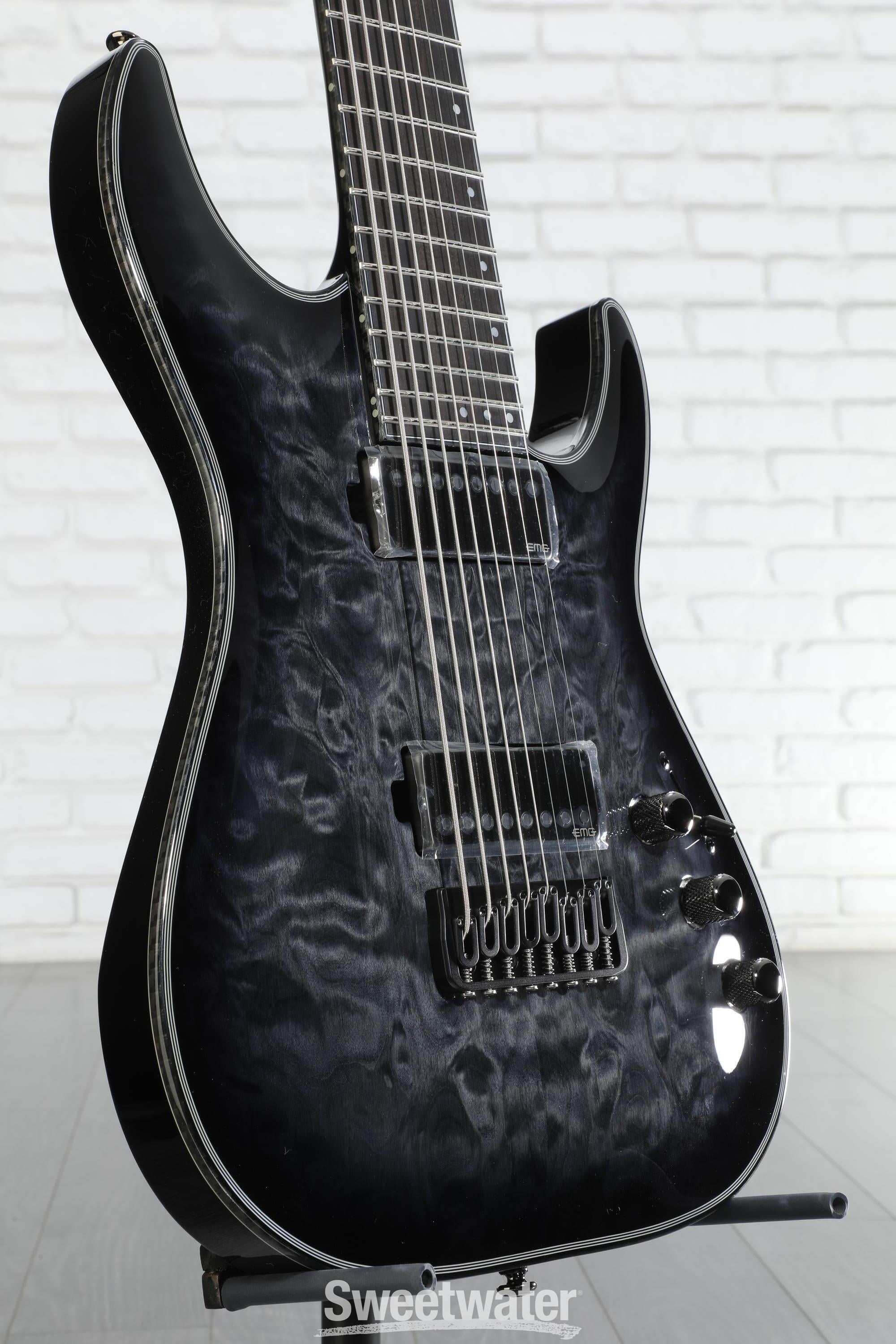 Schecter Hellraiser Hybrid C-8 Electric Guitar - Trans Black