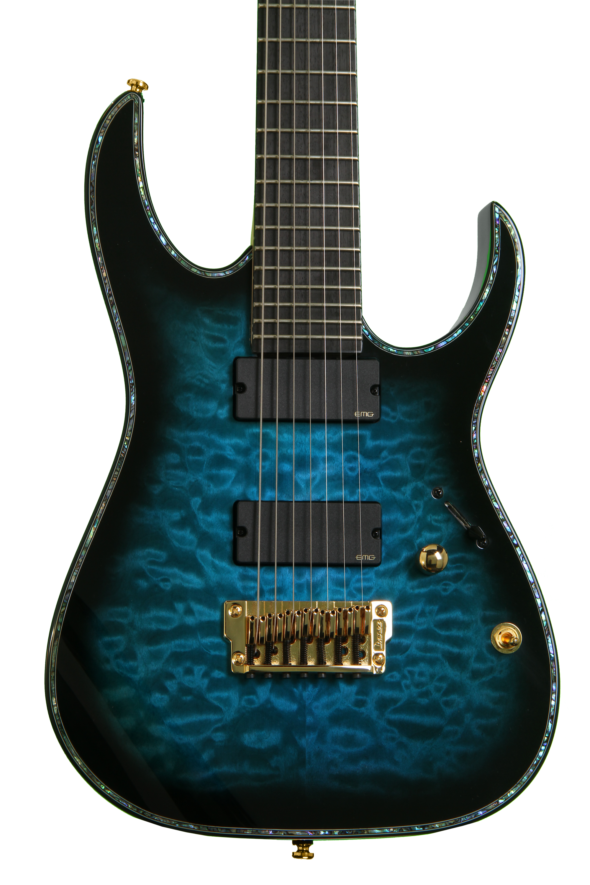 Ibanez Iron Label RG7 Exotic Wood Edition - Sapphire Blue Ibanez Iron Label RG7 Exotic Wood Edition - Sapphire Blue
