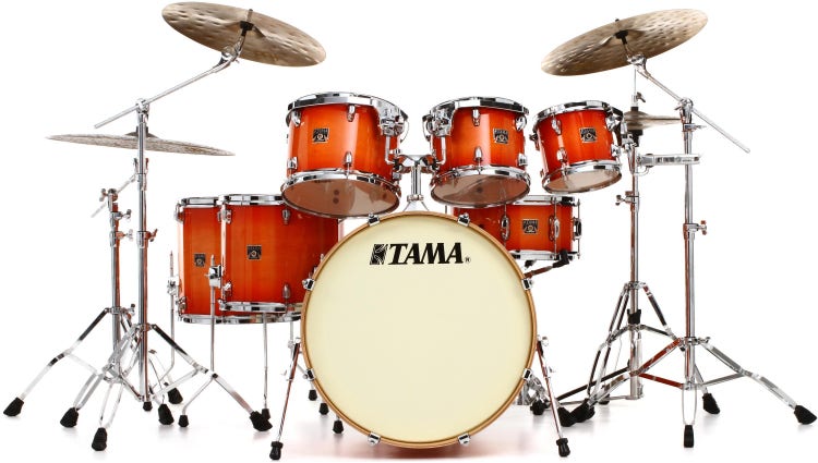 Tama Superstar Classic CL72S 7-piece Shell Pack with Snare Drum - Tangerine Lacquer Burst