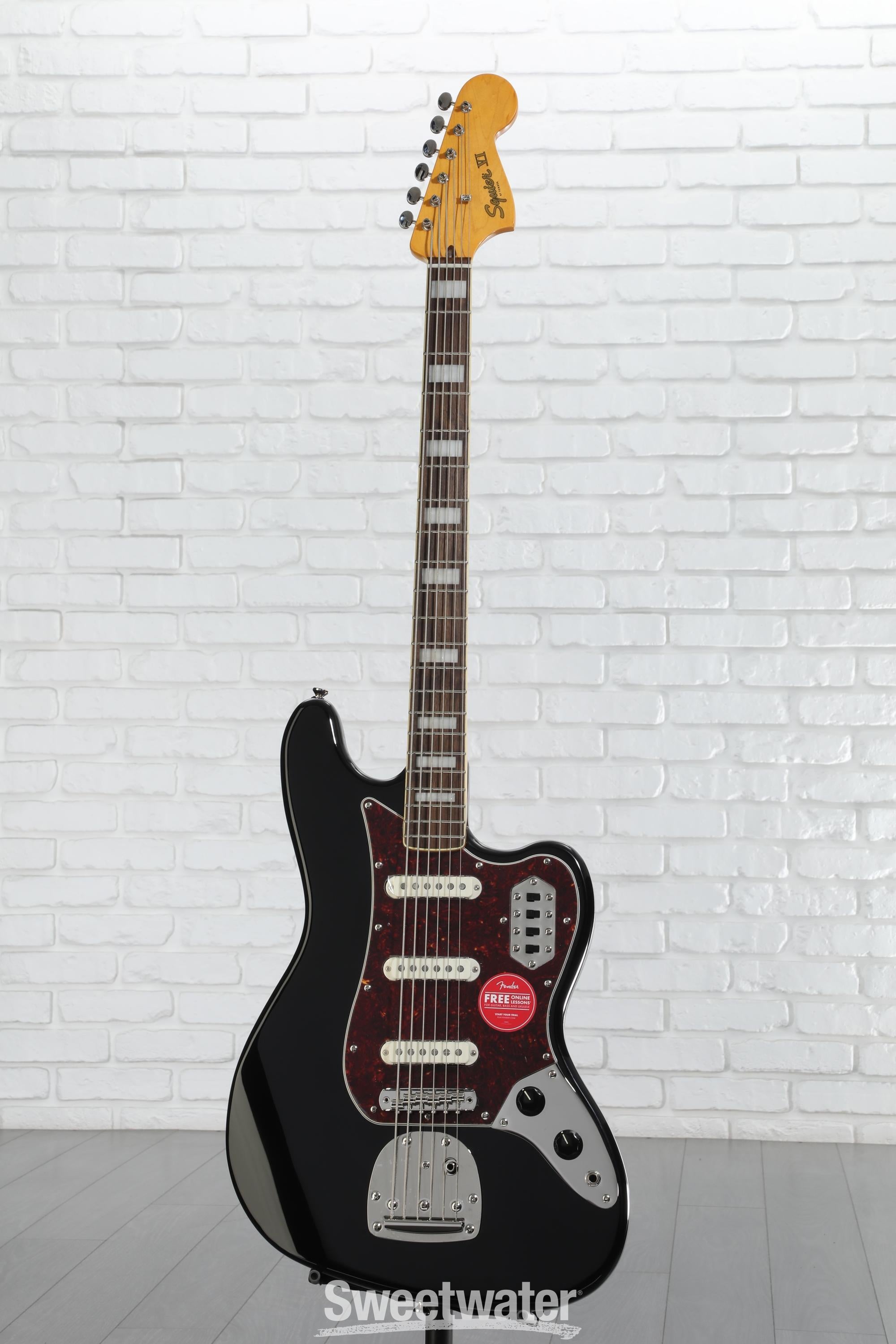 Squier Classic Vibe Bass VI Guitar - Black | Sweetwater