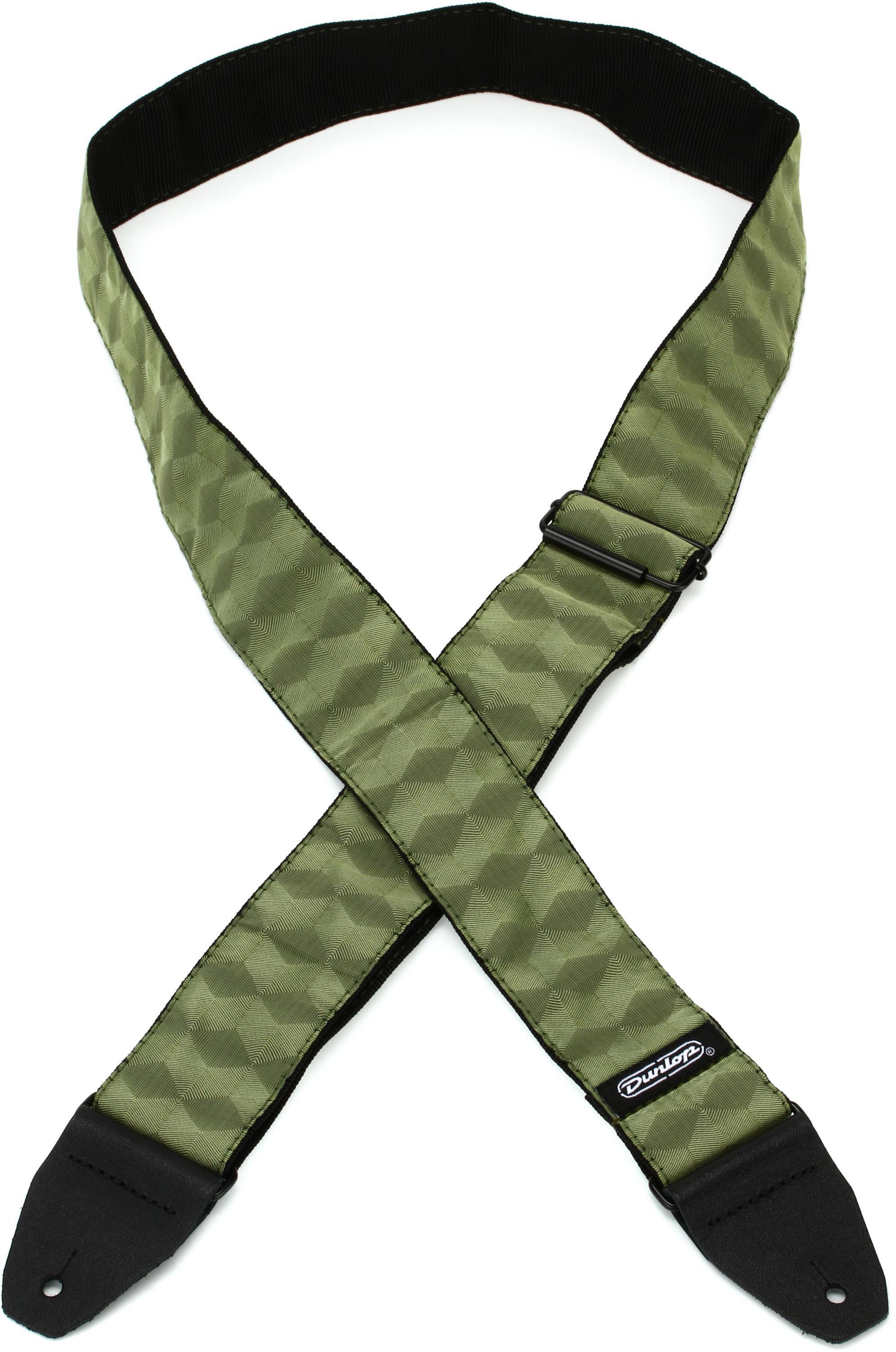 Dunlop D6710 Jacquard Guitar Strap - Hexagon Echo Olive | Sweetwater