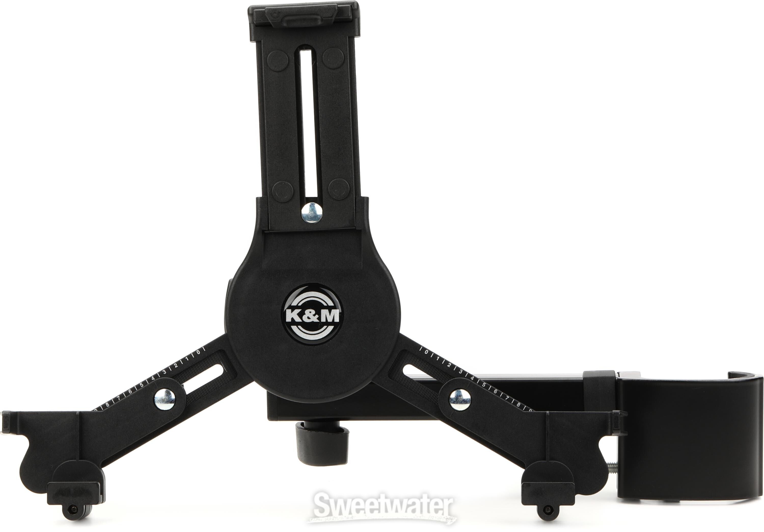 K&M 19791 Universal Tablet Holder - Clamp Mount for iPad/Tablet