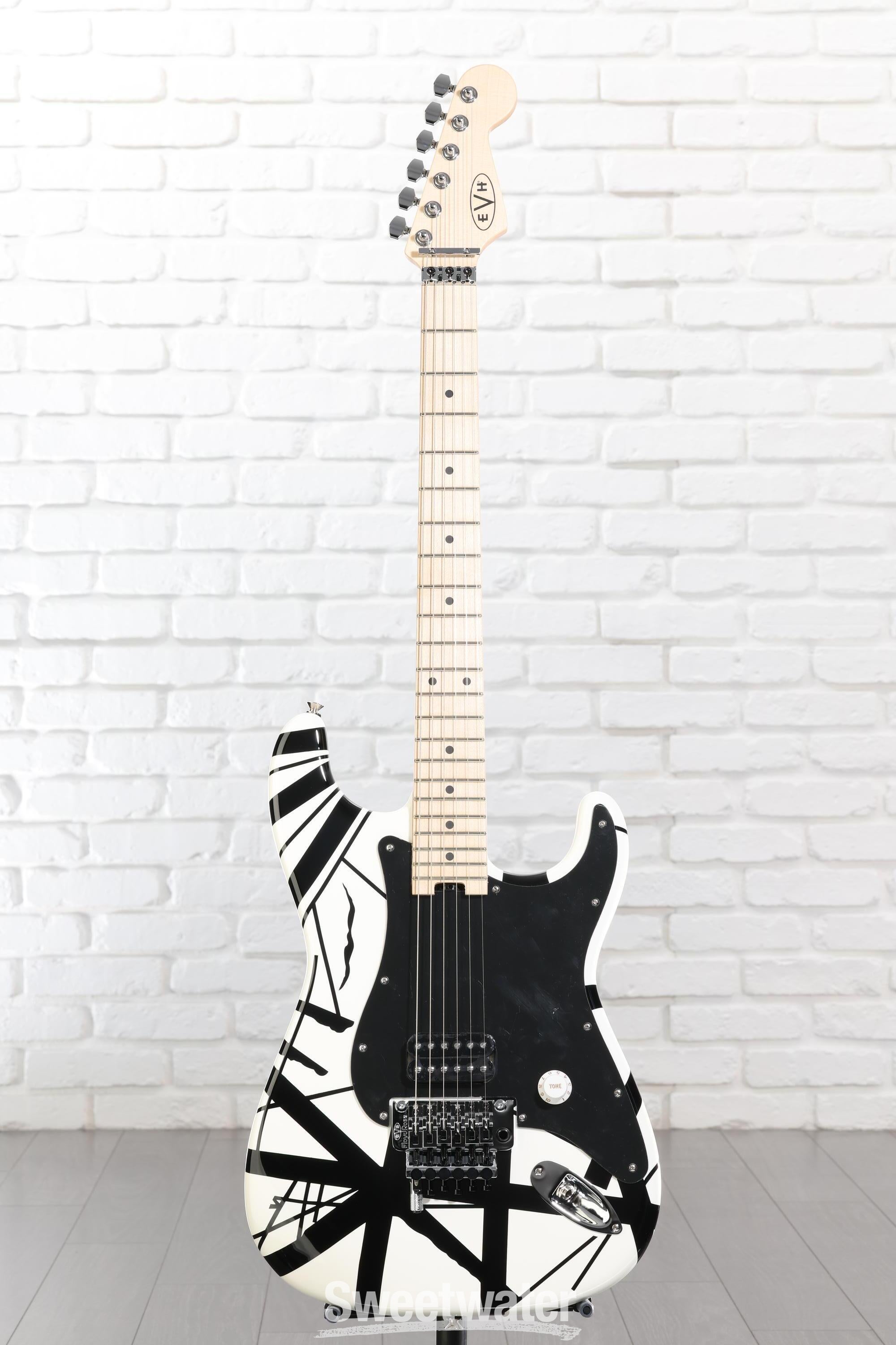 EVH Striped Series - White w/ Black Stripes | Sweetwater