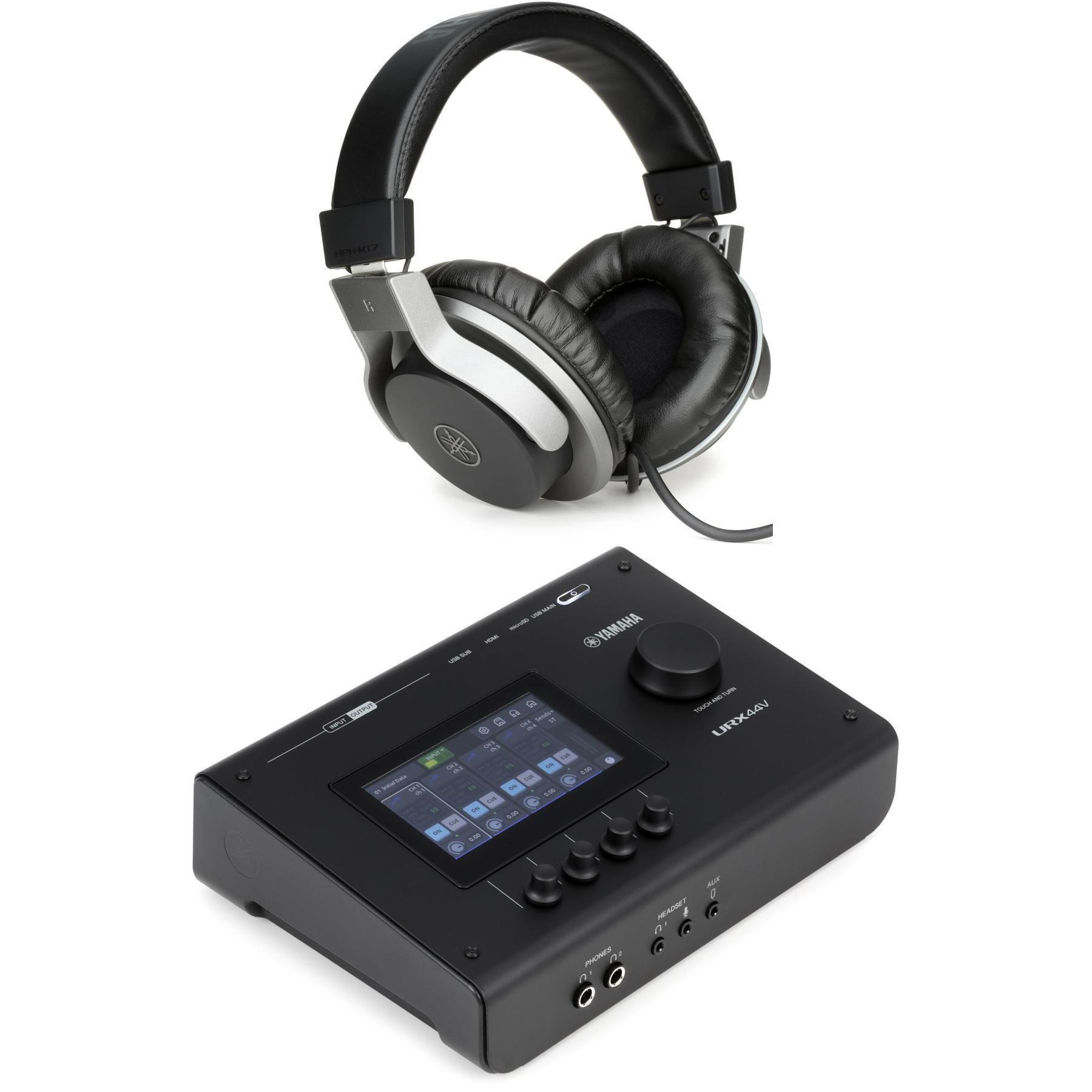 Photo of Yamaha URX44V USB-C Audio and Video Interface with Headphones - Black