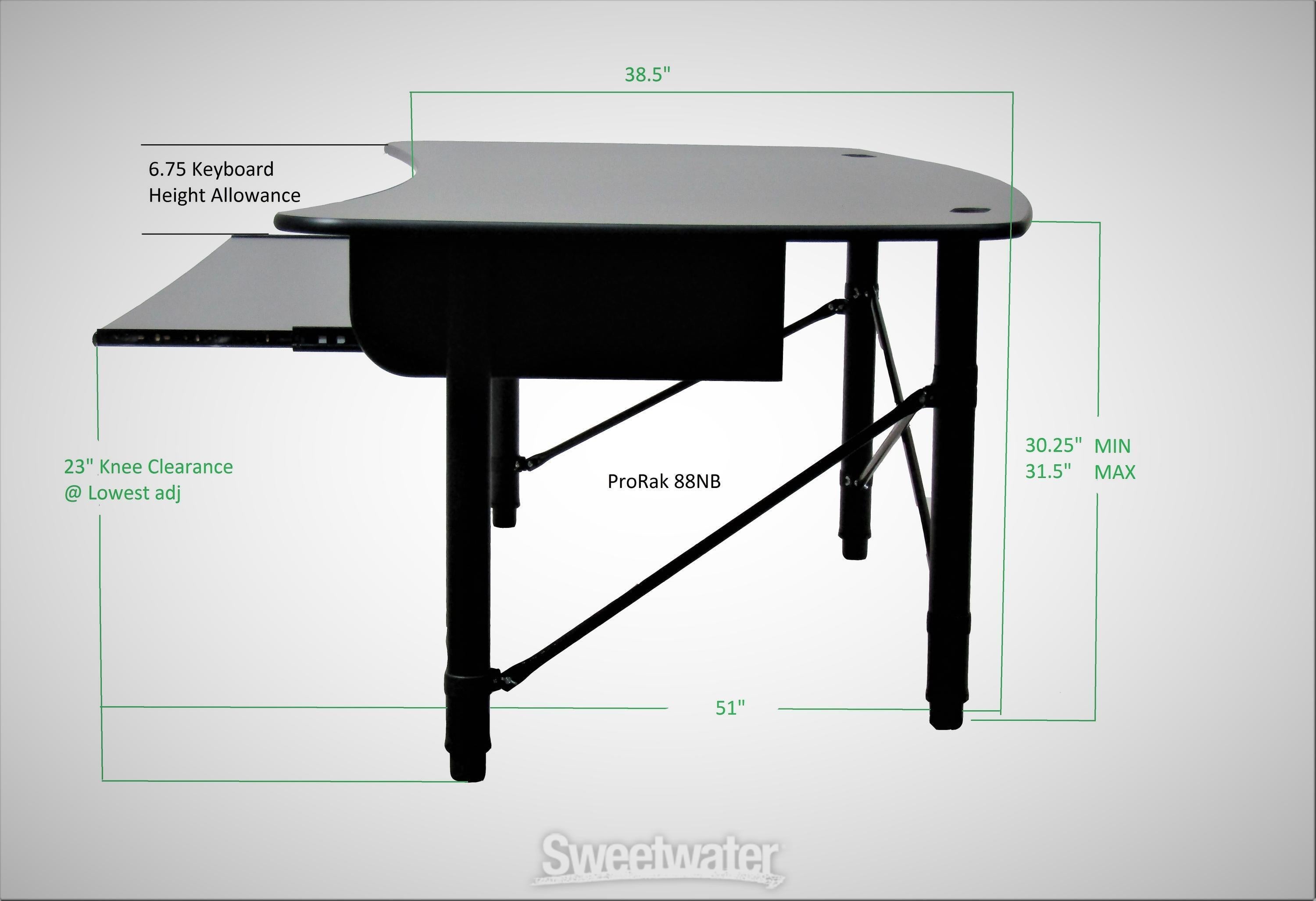 RAB Audio ProRak 88NB Music Production Desk - Black | Sweetwater