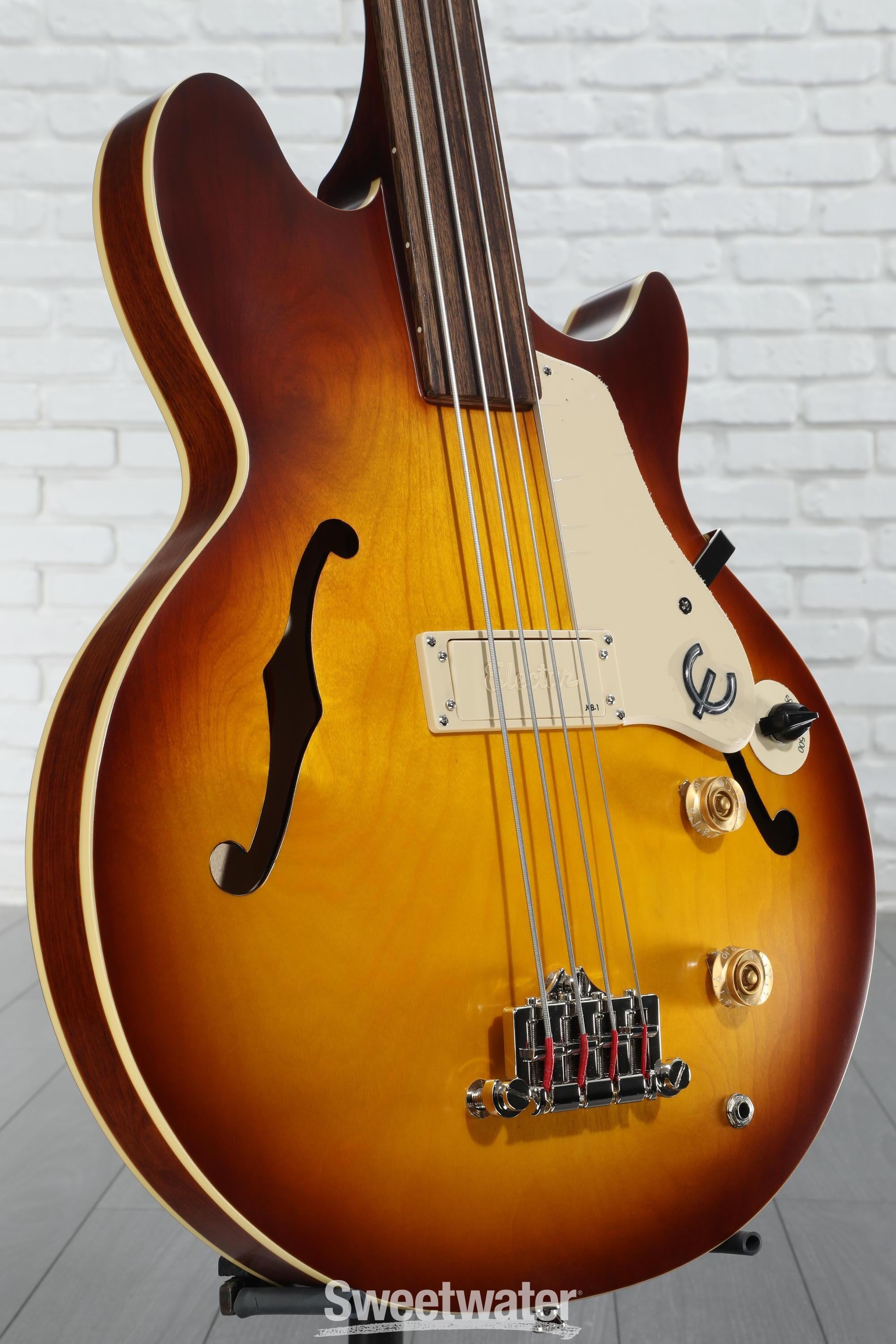 Epiphone Jack Casady Fretless Signature Bass Guitar - Aged