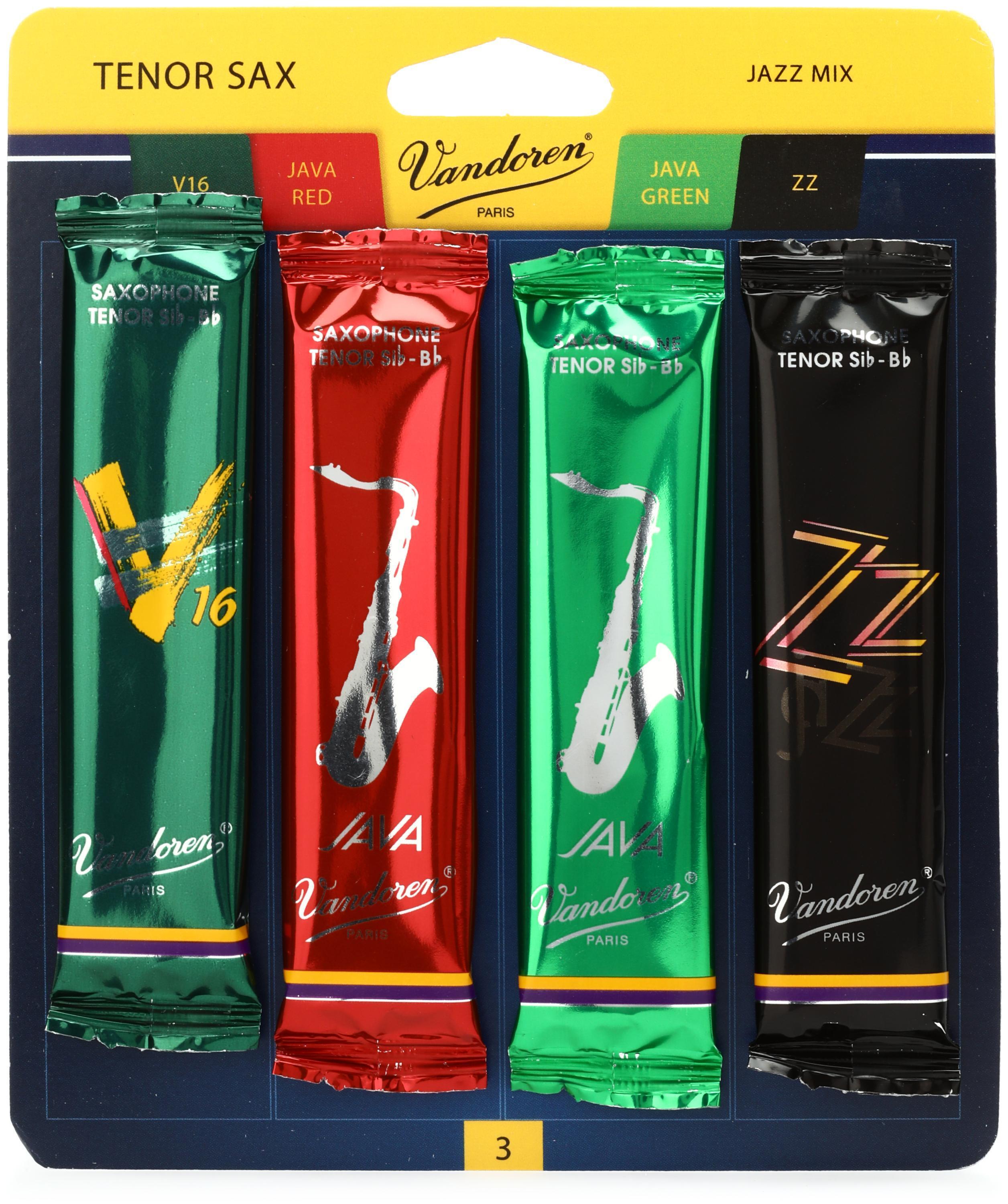 Photo of Vandoren SRMIXT3 - Jazz Mix Tenor Saxophone Reeds - 3.0 (4-pack)