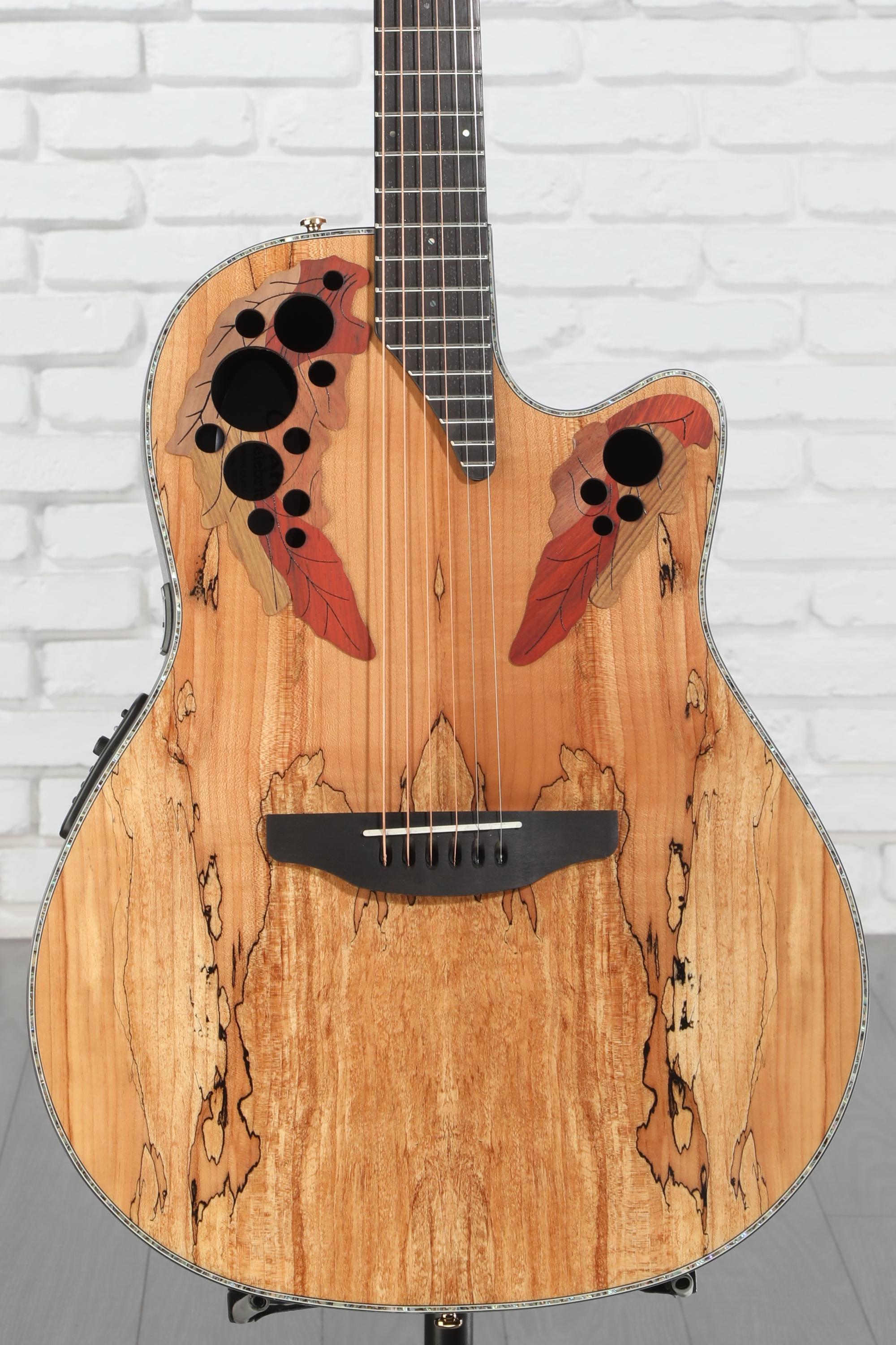 Ovation Celebrity Elite Plus CE44P-SM Mid-Depth Acoustic-Electric Guitar - Natural Spalted Maple