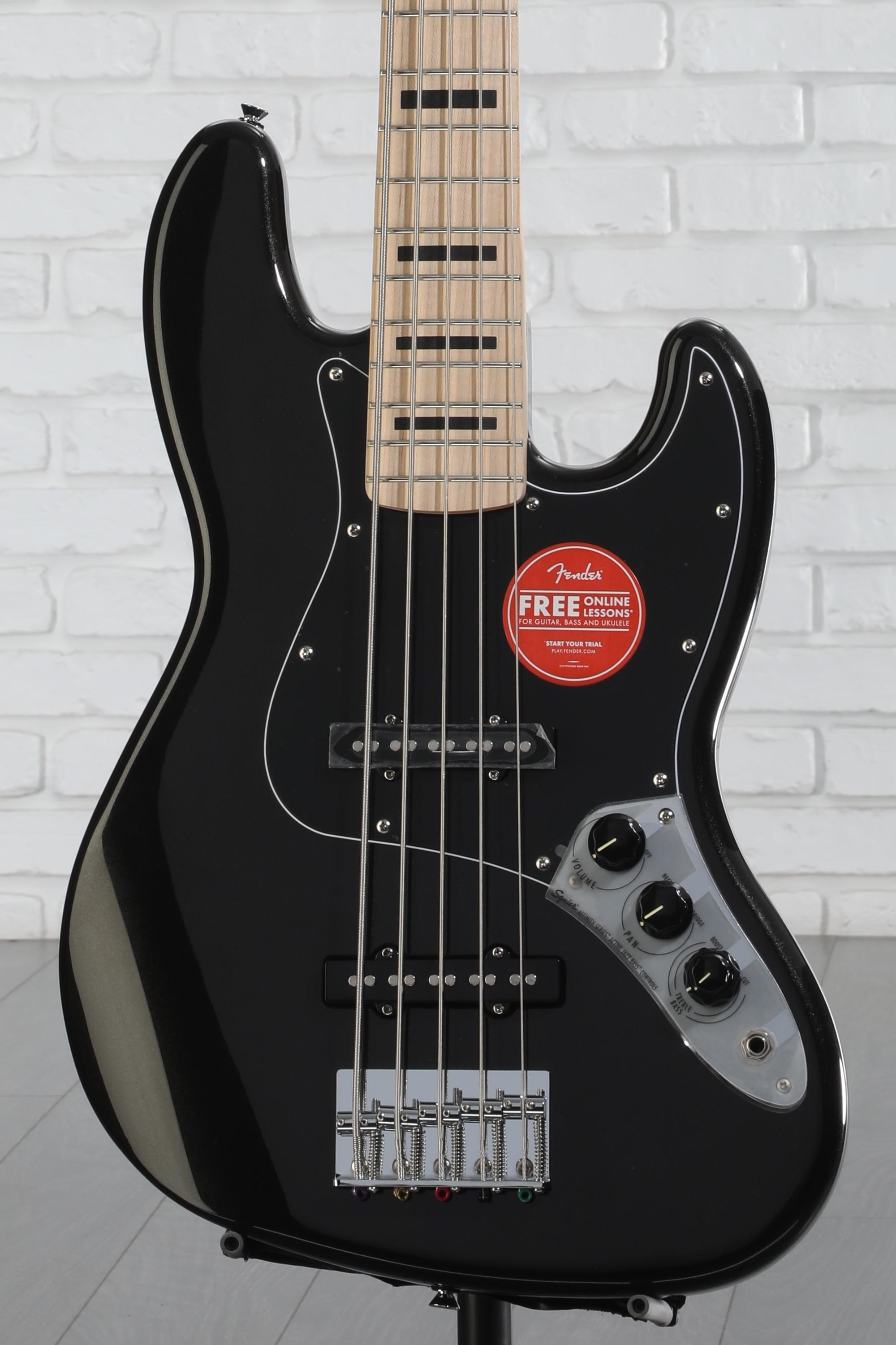 Squier Affinity Series Active Jazz Bass V - Black | Sweetwater