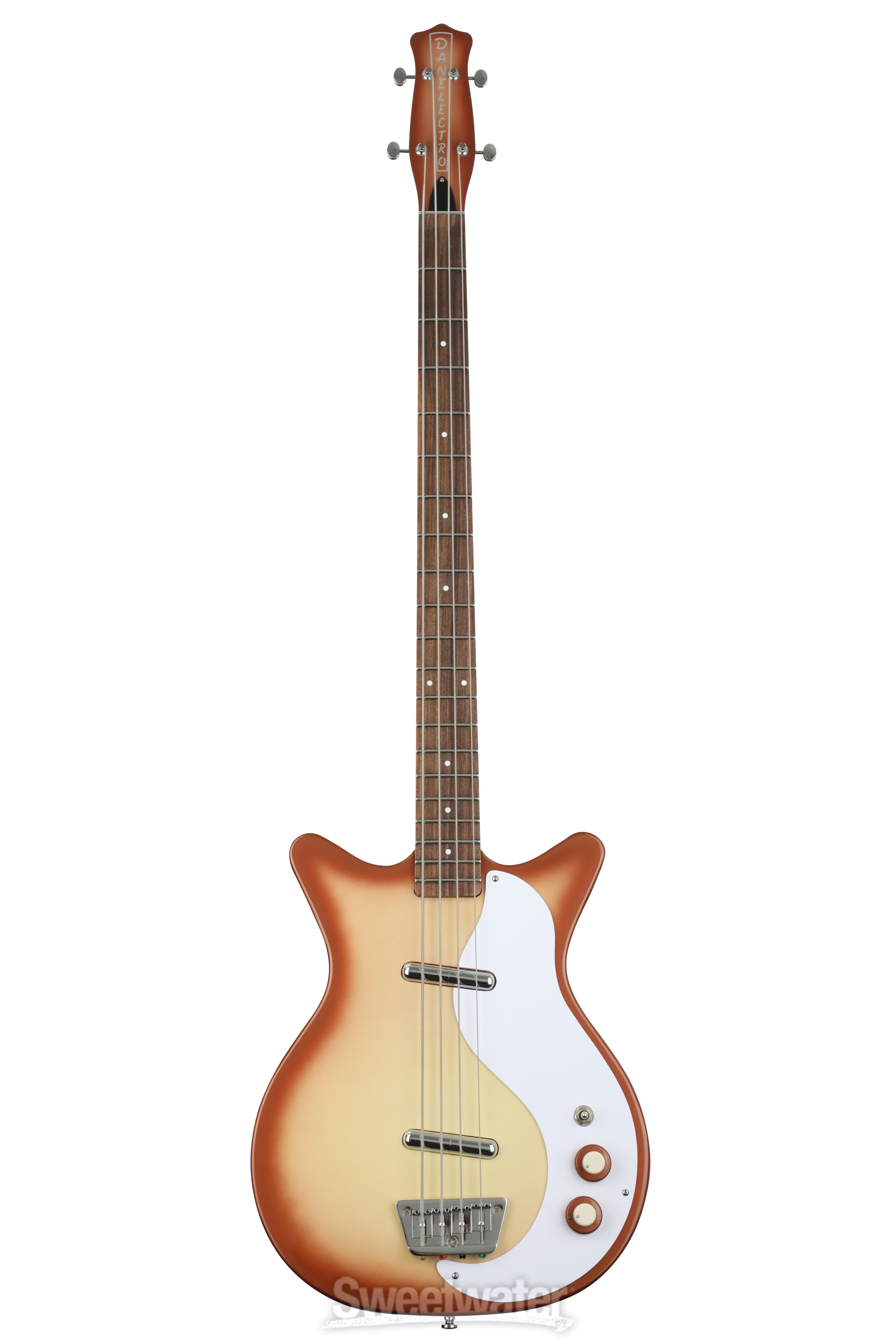 Danelectro 59DC Long Scale Bass Guitar Copper Burst Sweetwater