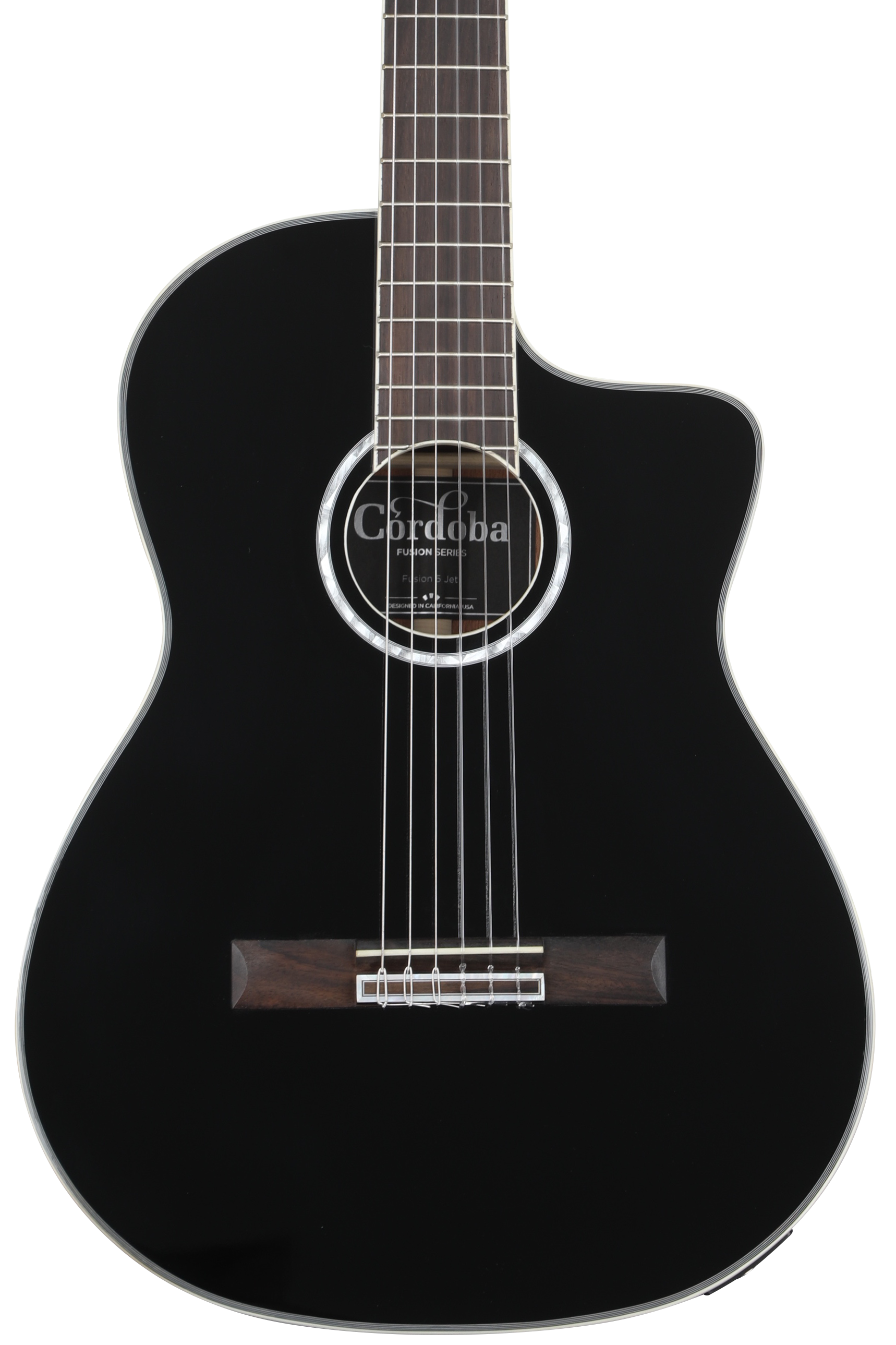 ◆Chubasco◆ CORDOBA CC2101 BLACK Cordoba Fusion 5 Jet Nylon String Acoustic-electric Guitar