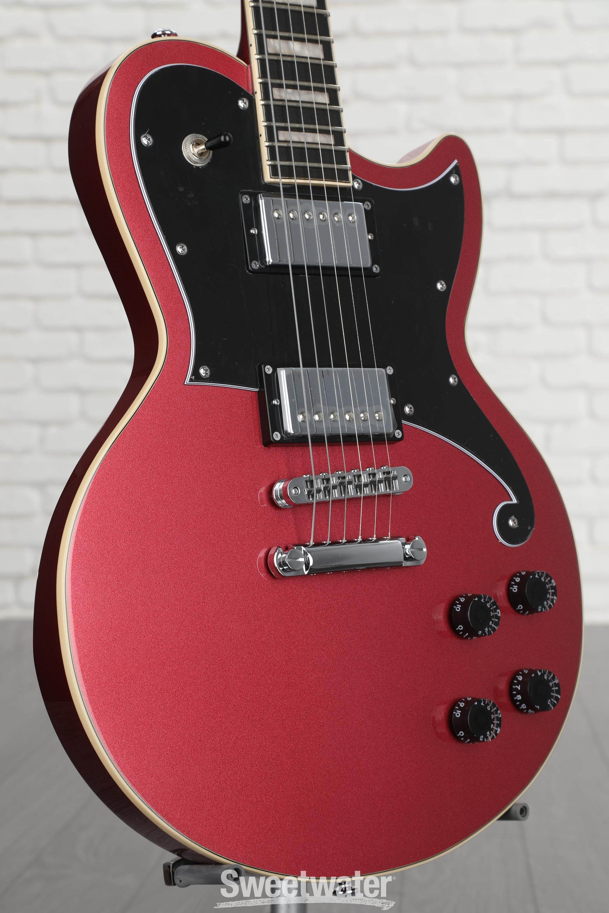 D'Angelico Premier Atlantic Electric Guitar - Oxblood with Stopbar Tailpiece