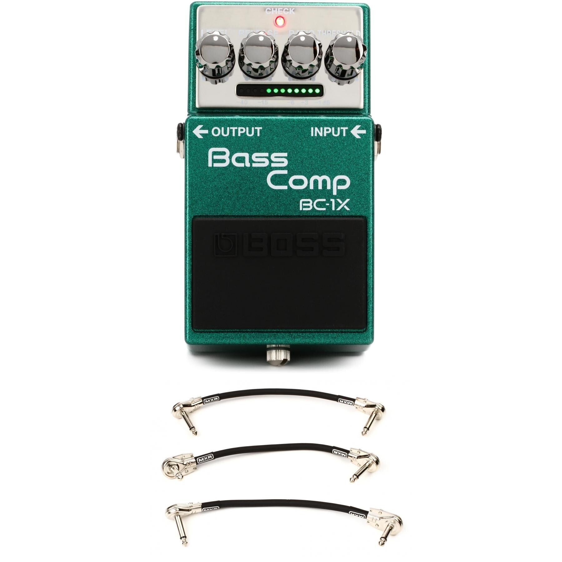 Boss BC-1X Bass Compressor Pedal with 3 Patch Cables | Sweetwater