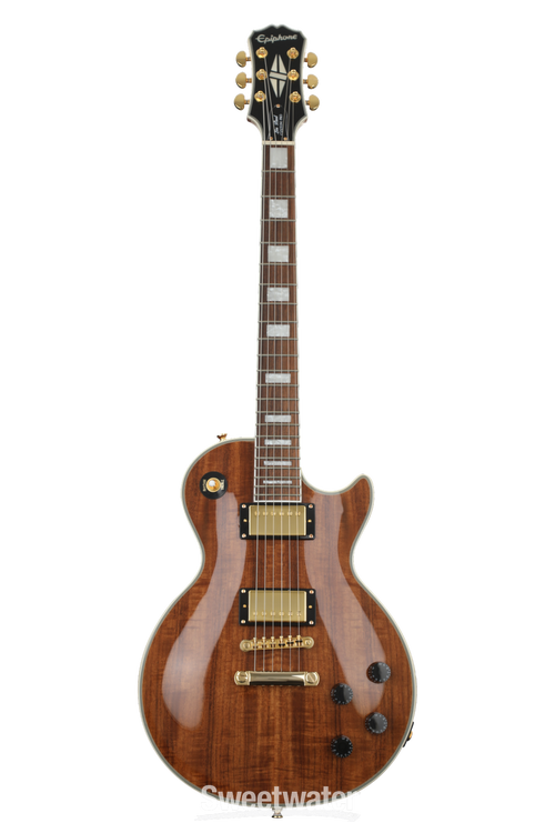 Epiphone Les Paul Custom Pro Koa Electric Guitar - Natural Epiphone Les Paul Custom Pro Koa Electric Guitar - Natural