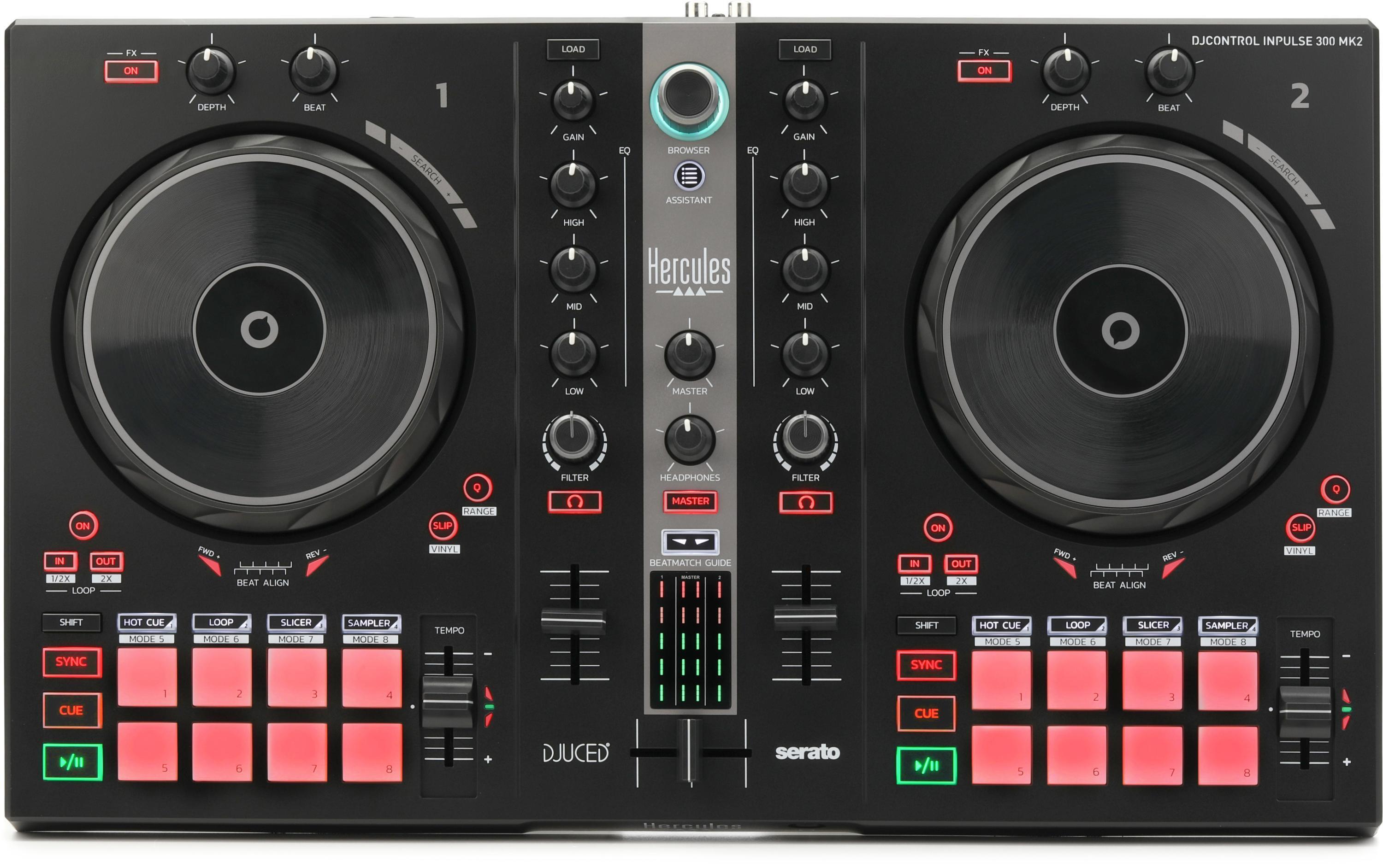 Hercules DJ AMS-DJC-INPULSE-500 2-Deck USB DJ Controller For Serato DJ And  DJUCED