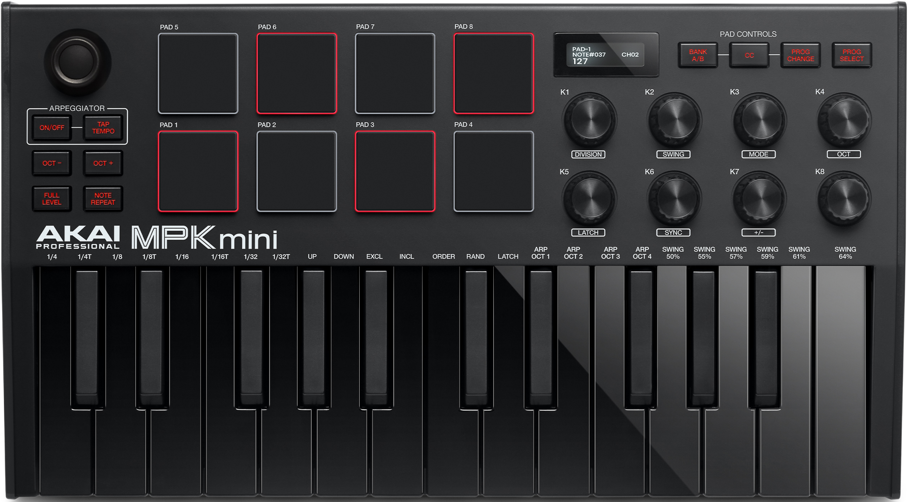 Akai Professional MPK Mini MK III Limited Edition Black on Black 25-key  Keyboard Controller