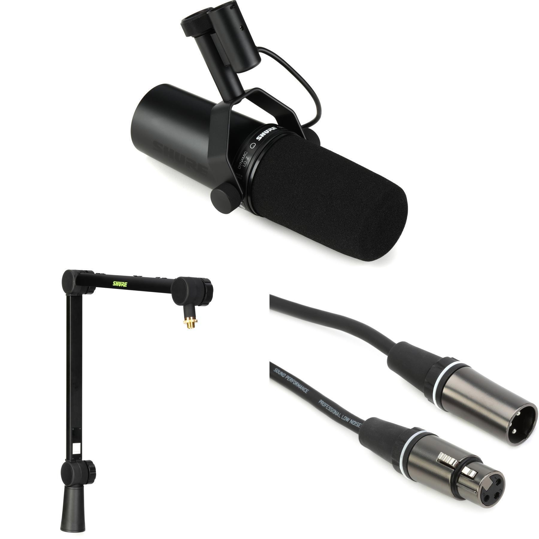 Shure SM7dB Active Dynamic Microphone with Desktop Mic Boom Stand