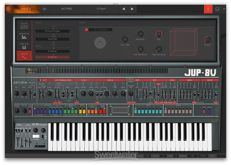 Arturia Jup 8 V Analog Synthesizer Software Instrument Sweetwater