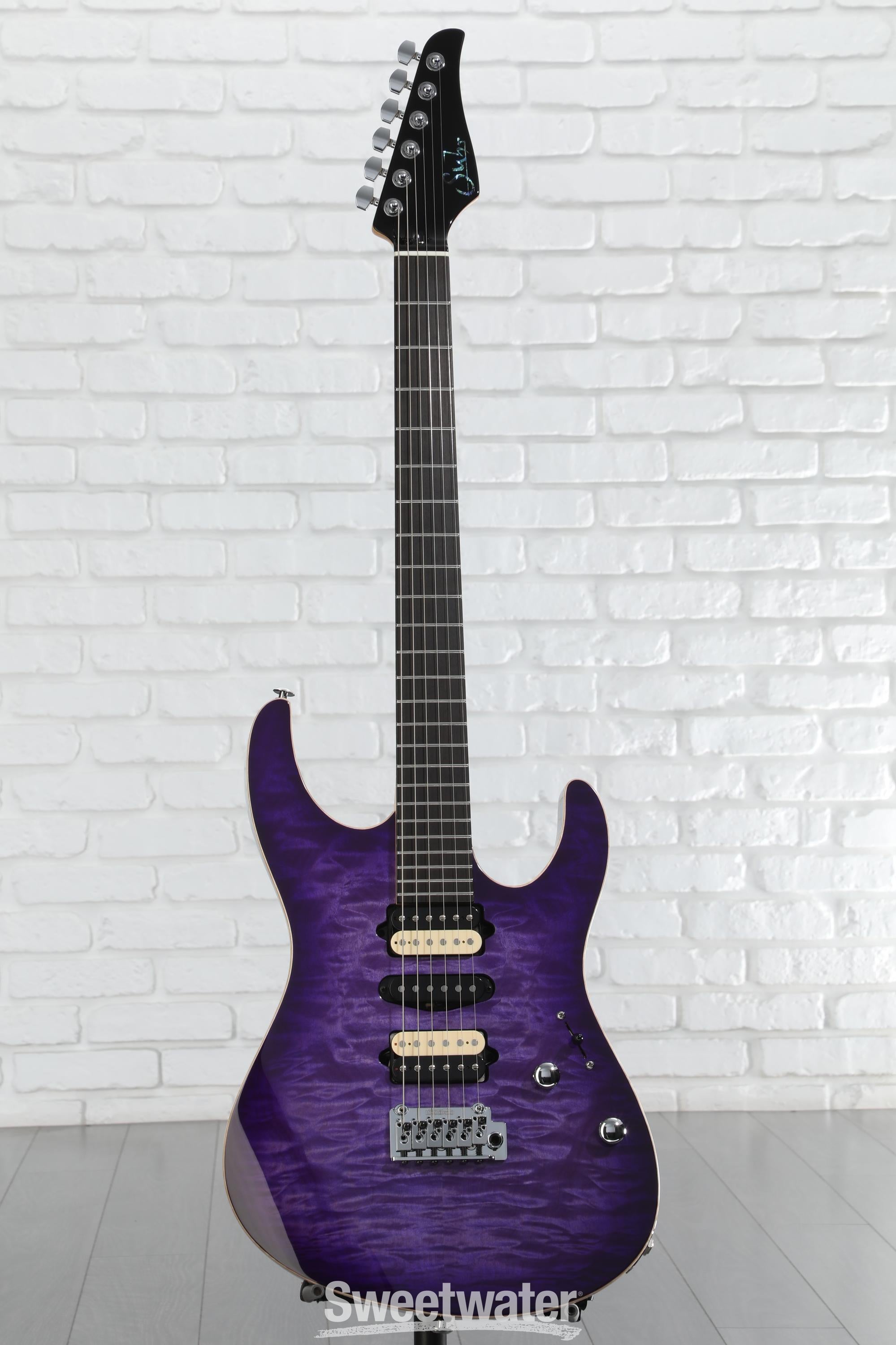 ギター Suhr Modern Custom 7st Suhr Modern Custom Electric Guitar - Faded Trans Purple