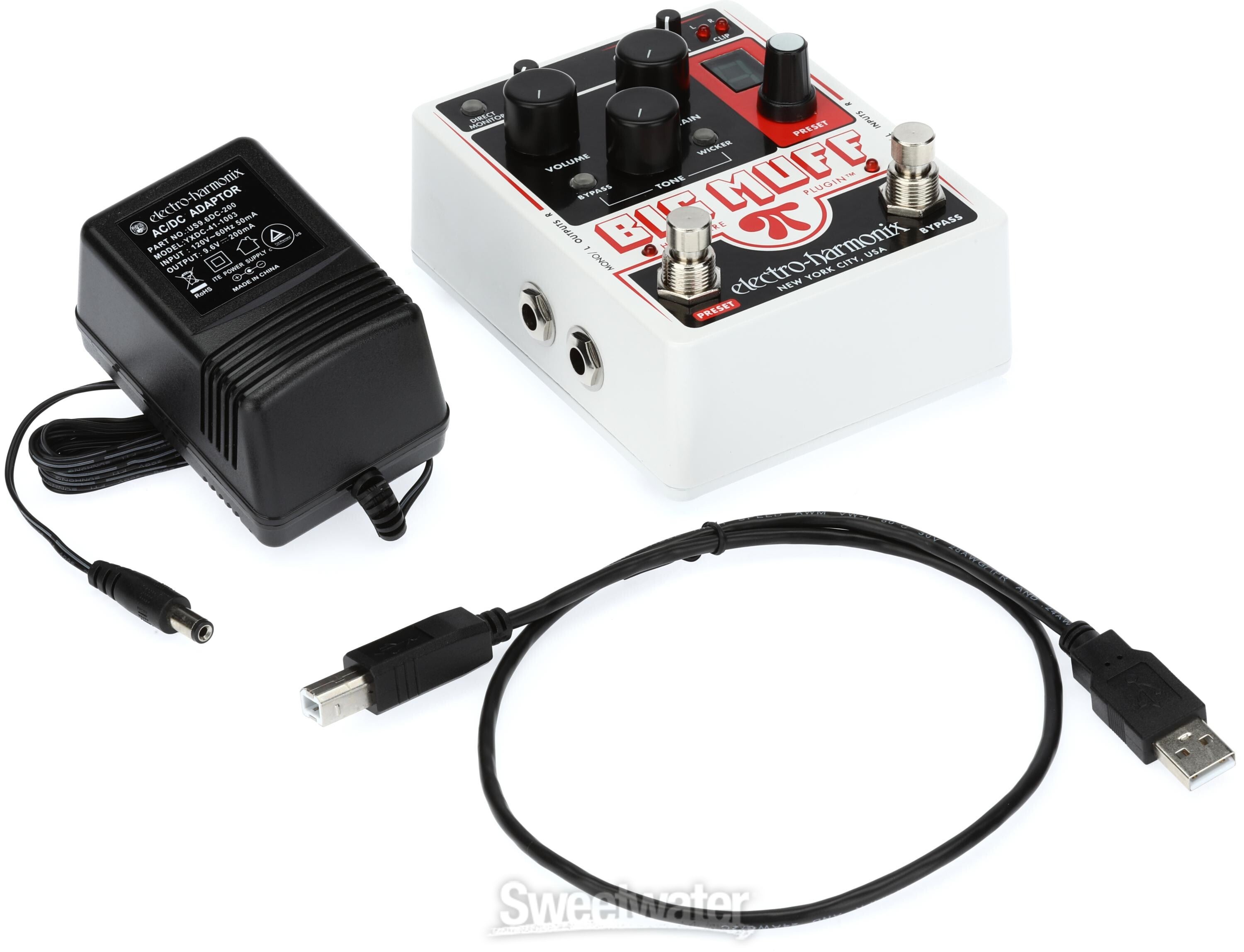 Electro-Harmonix Big Muff Pi Hardware Plug-in Effects Pedal and 2 