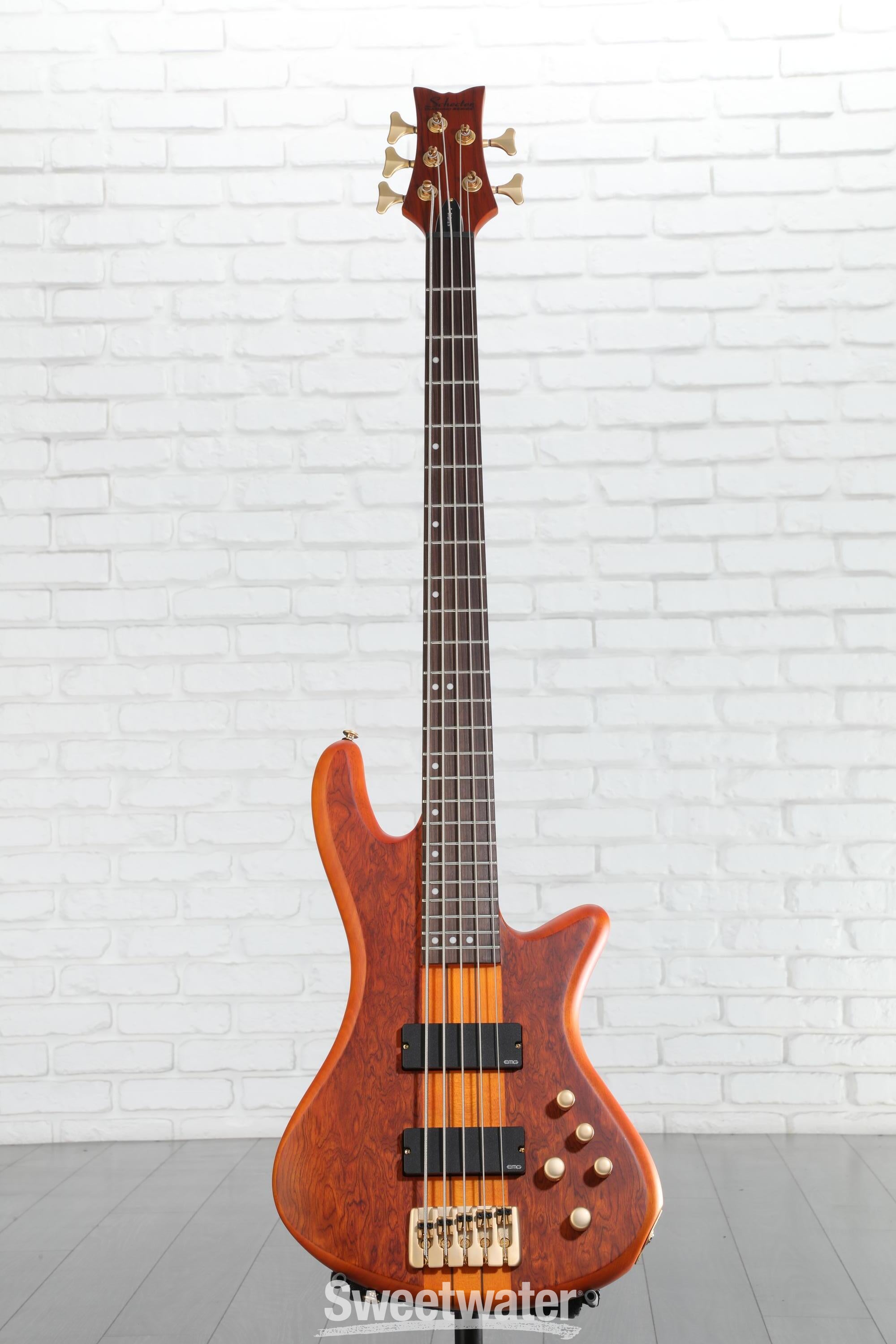 Schecter Stiletto Studio 5 Bass Guitar - Honey Satin | Sweetwater