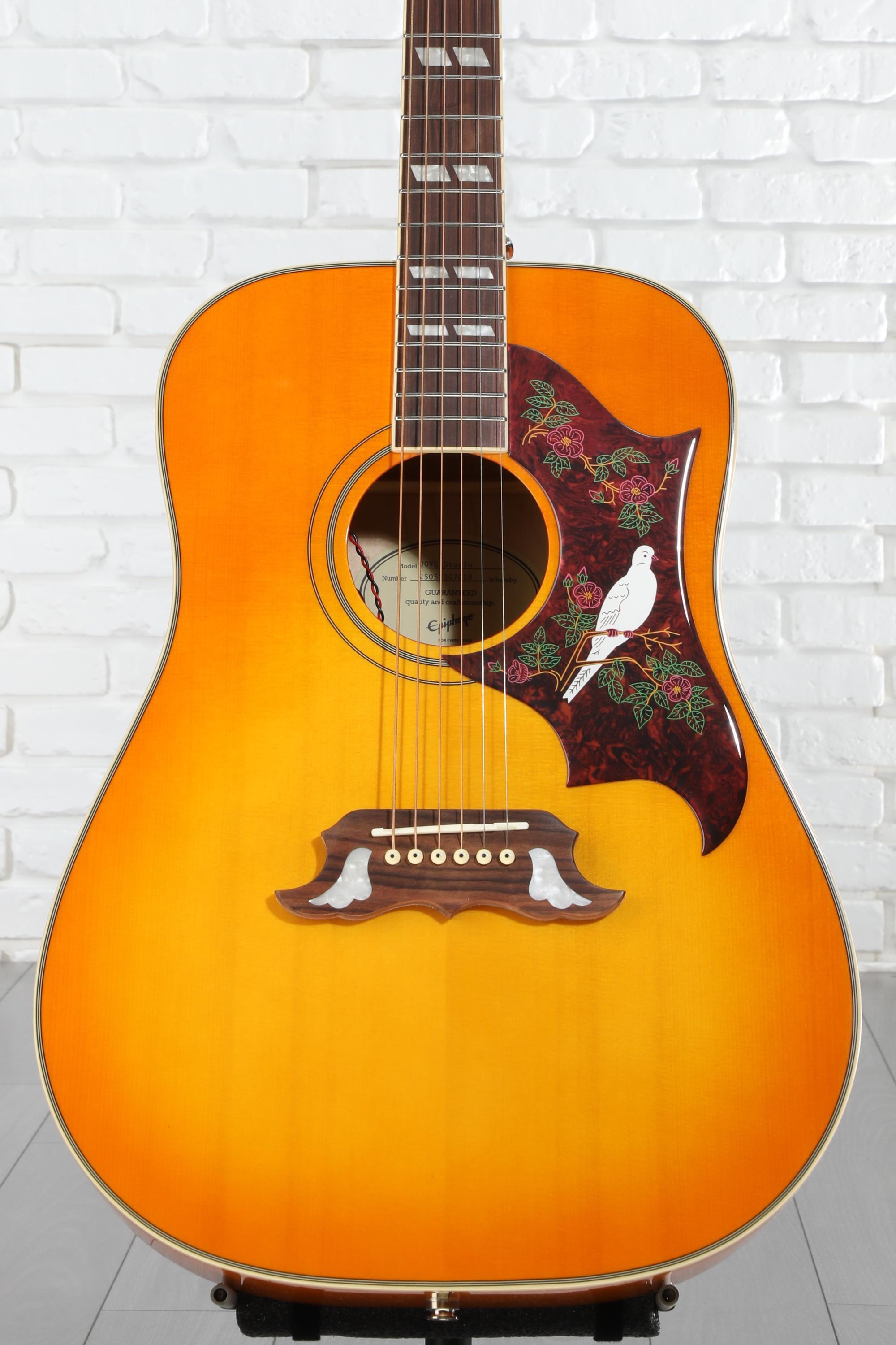 ギター Epiphone Dove Pro Epiphone Dove Studio Acoustic-electric Guitar - Violin Burst